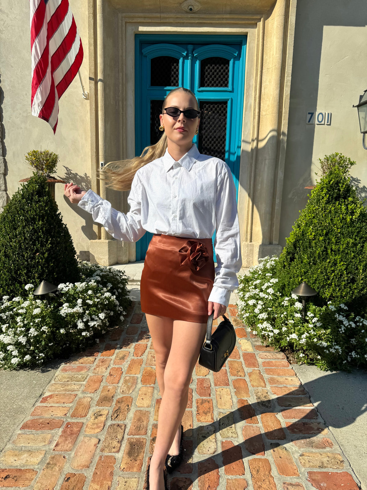 Chocolate Corsage Mini Skirt