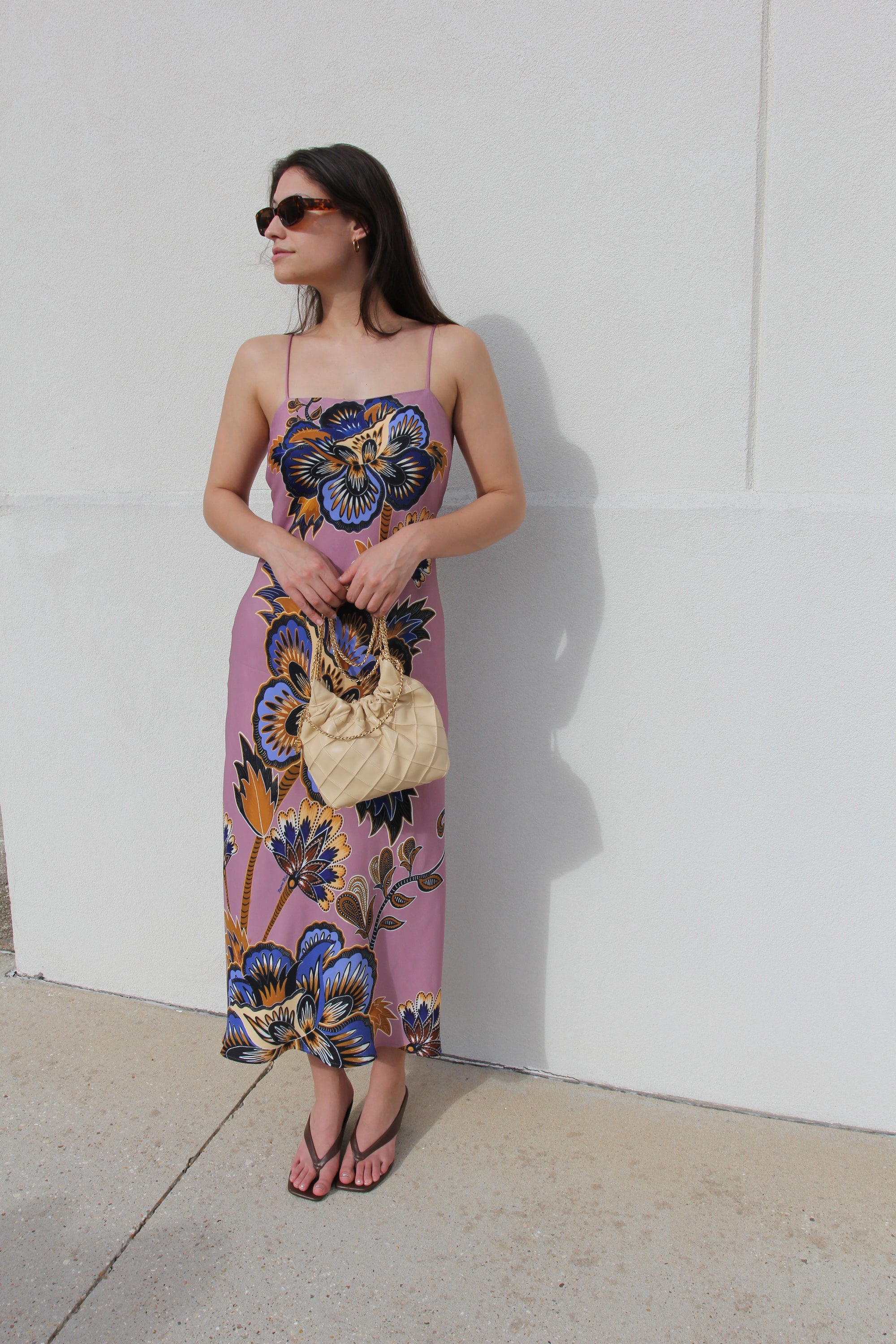 Farm Rio Purple Slip Dress