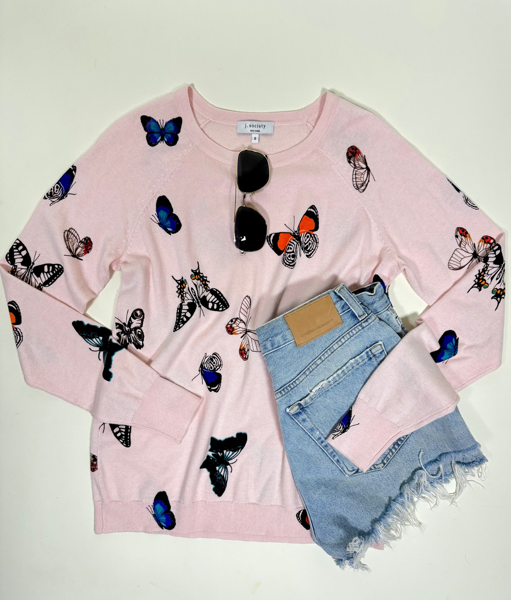 Pink Butterfly Sweater