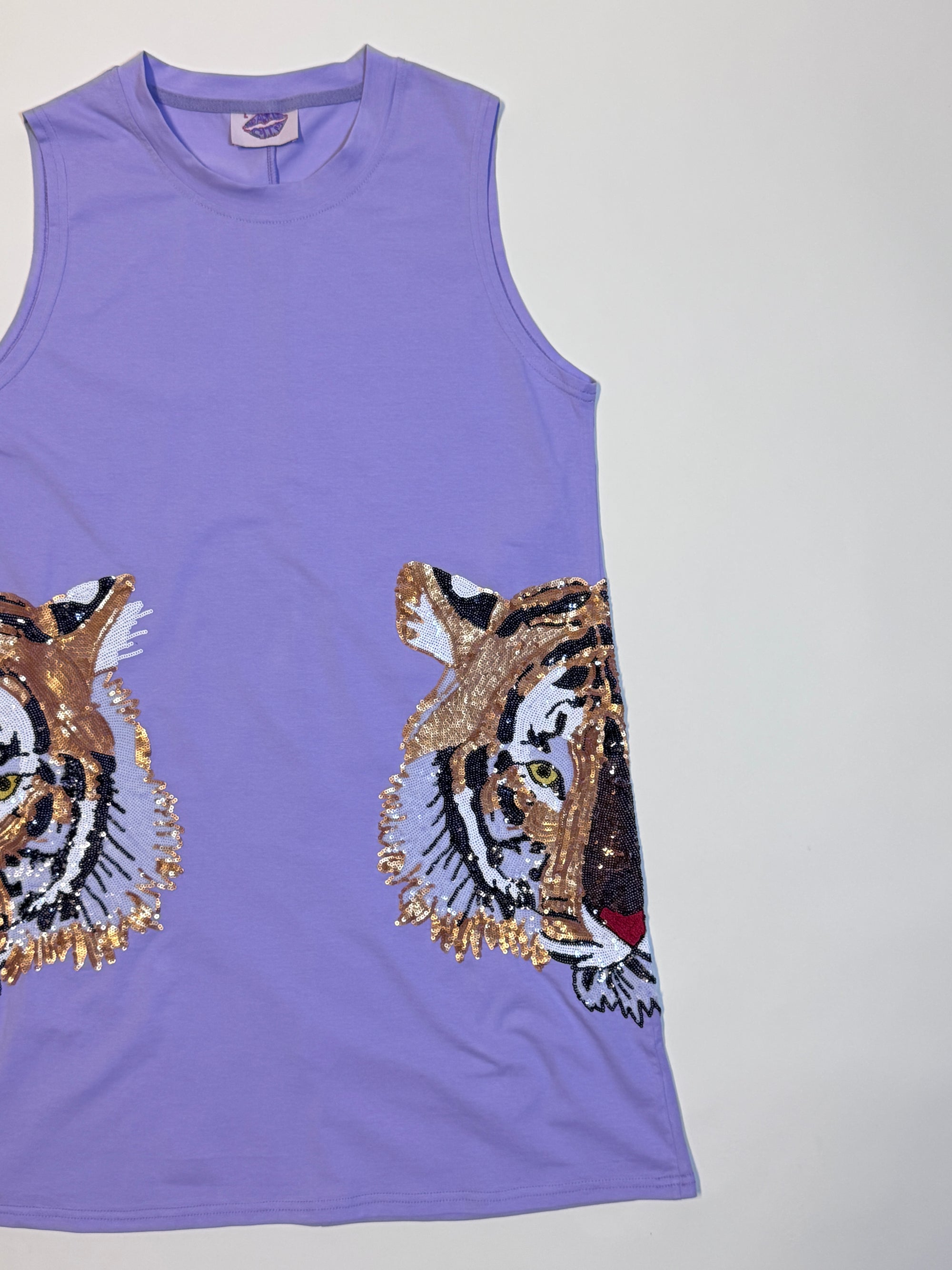 Sparkle City Tiger Head Tank Dress