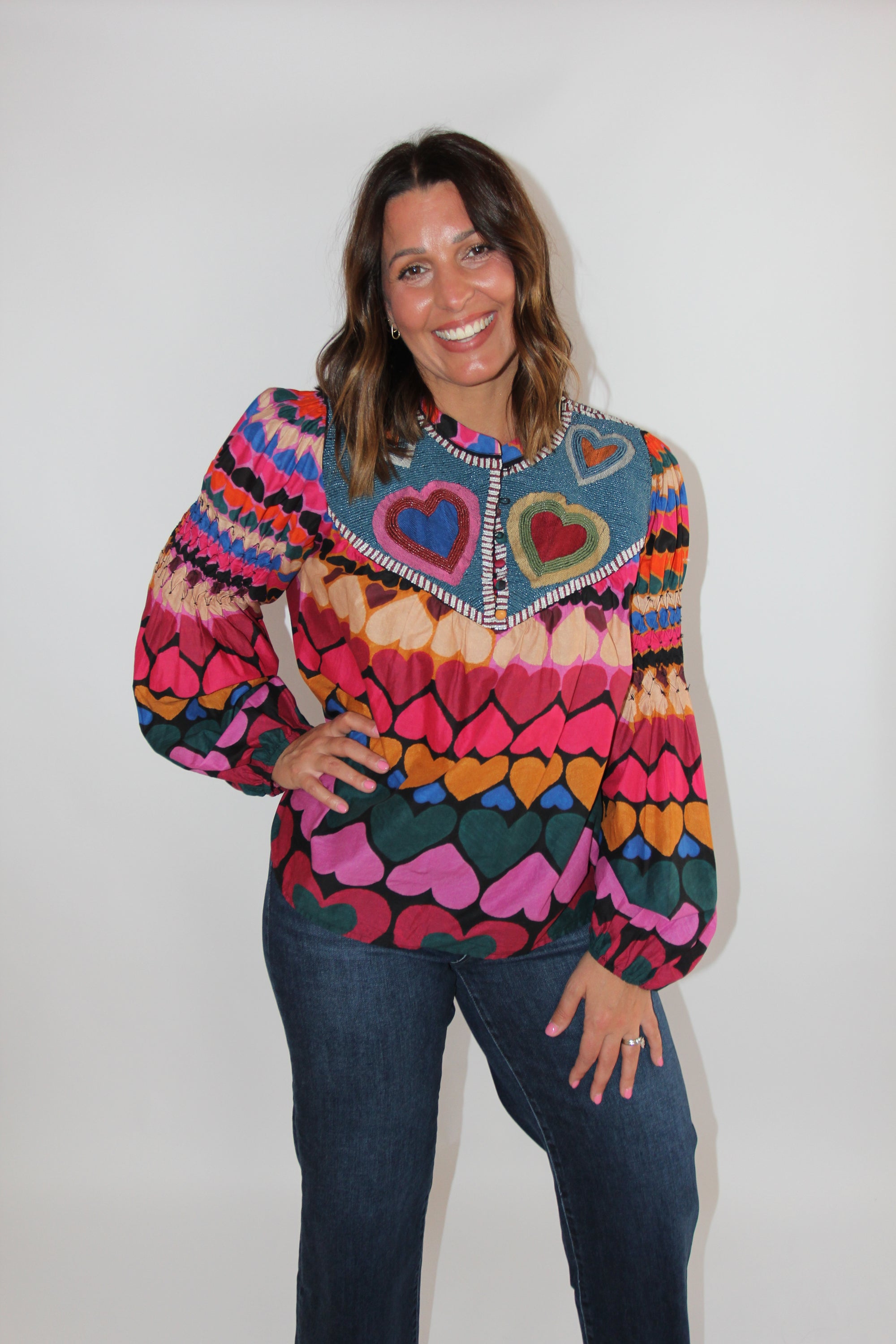 Farm Rio Full of Hearts Top