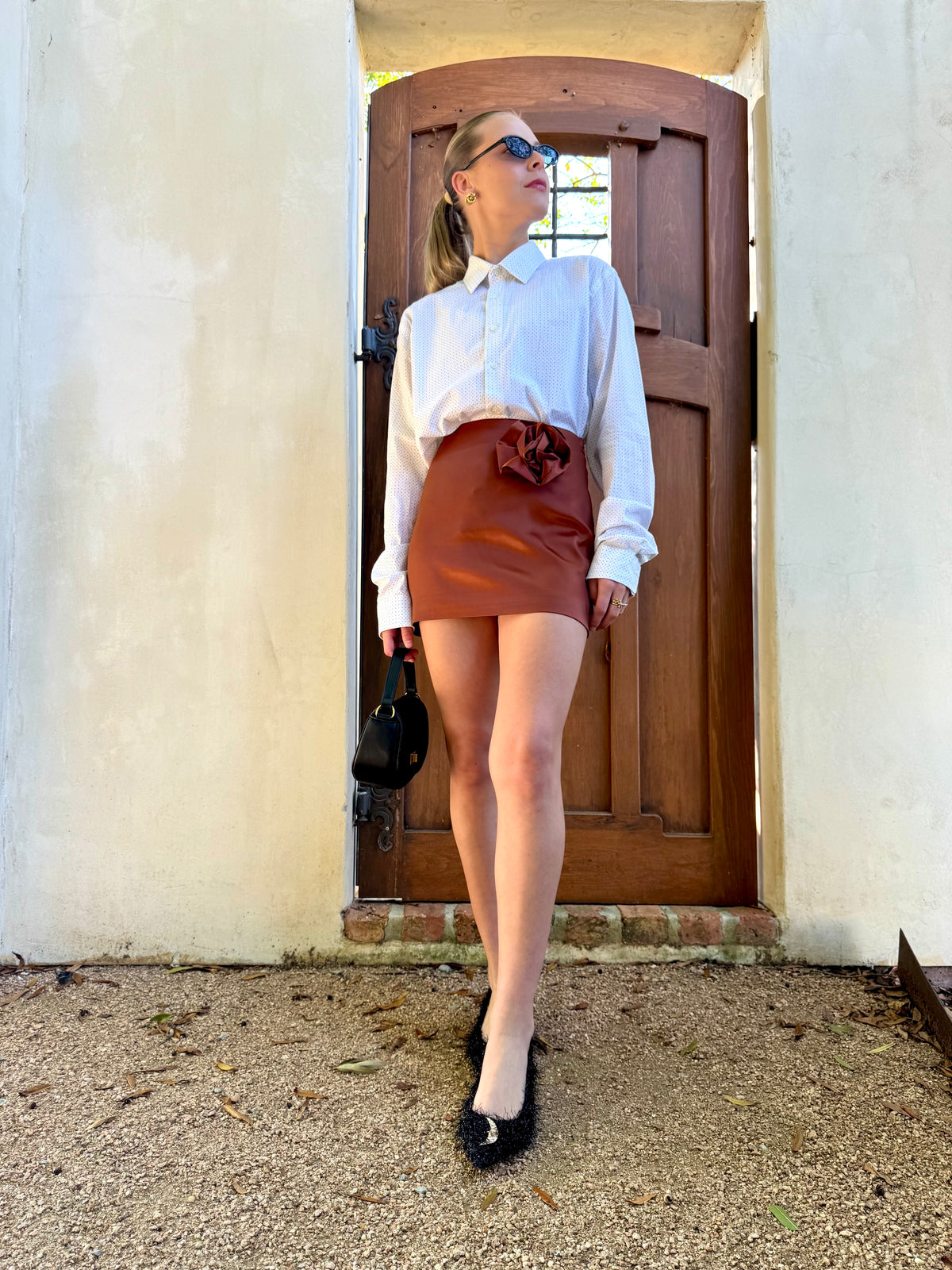 Chocolate Corsage Mini Skirt