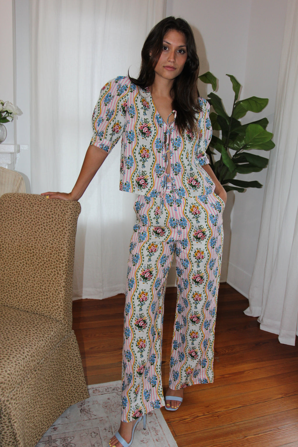 Pink City Prints - Vintage Bouquet Gabi Pants