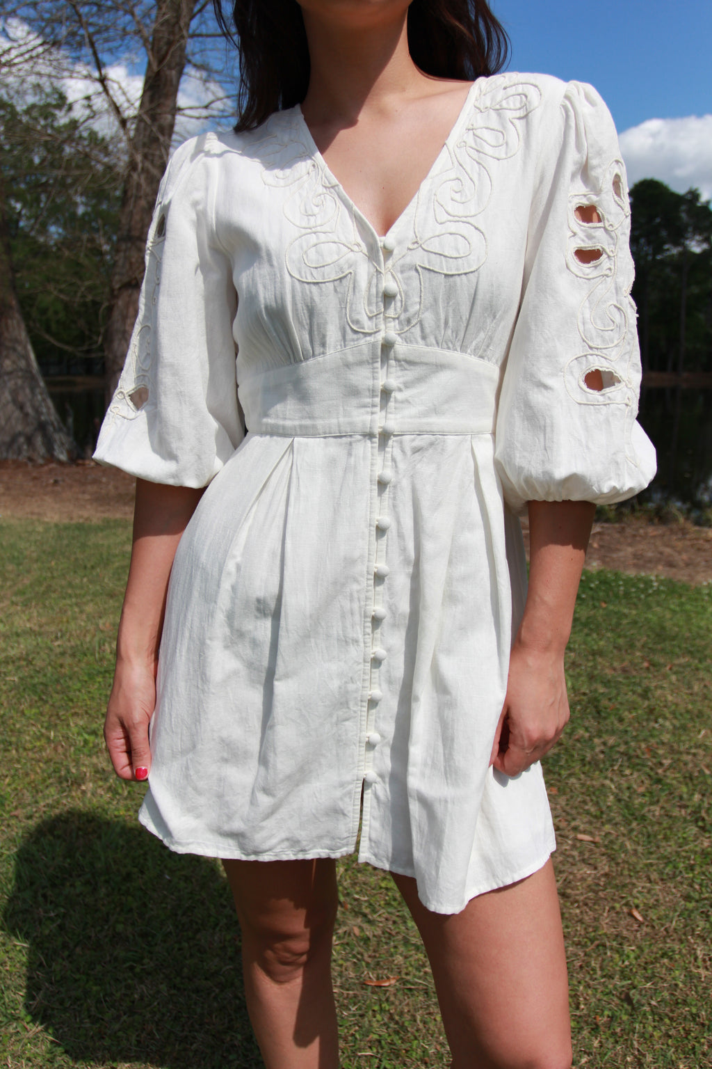 Anna Cate White Mini Dress