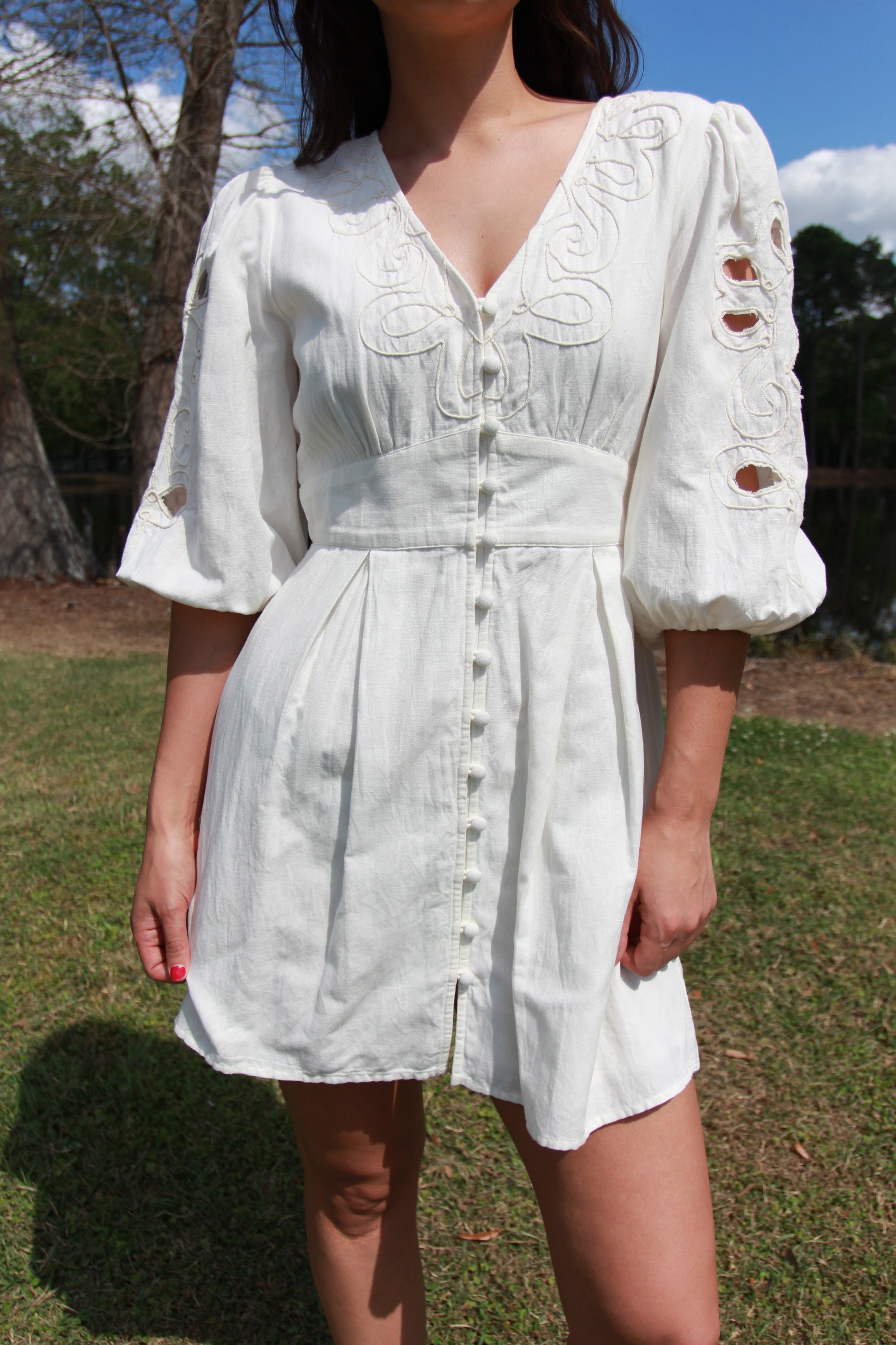 Anna Cate White Mini Dress