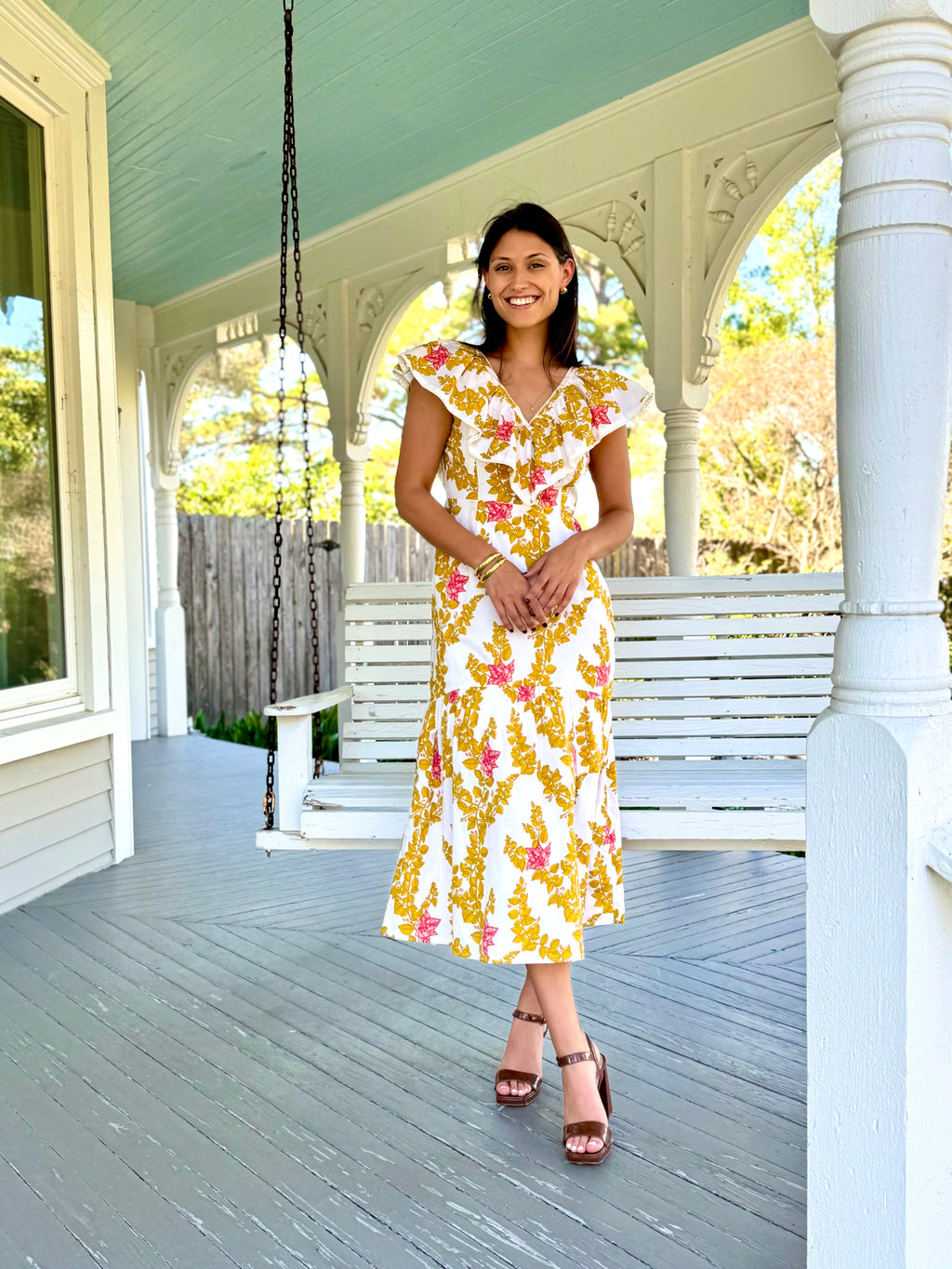 Ella Dress in Bougainvillea Yellow