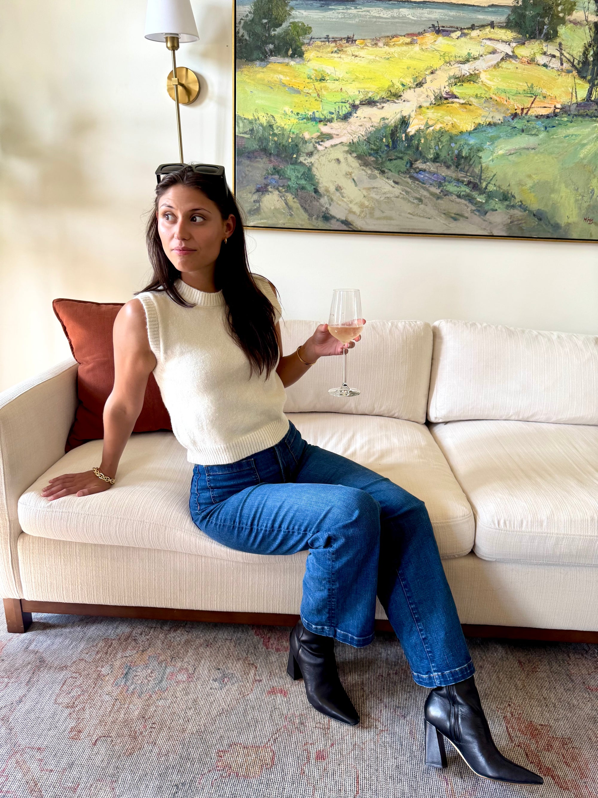 White Sleeveless Sweater