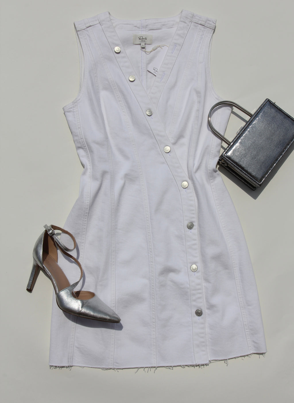 Rails White Strand Denim Dress