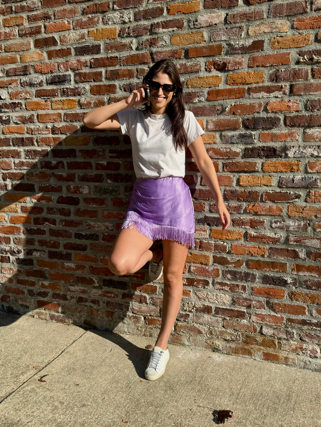 Lavender Fringe Skort