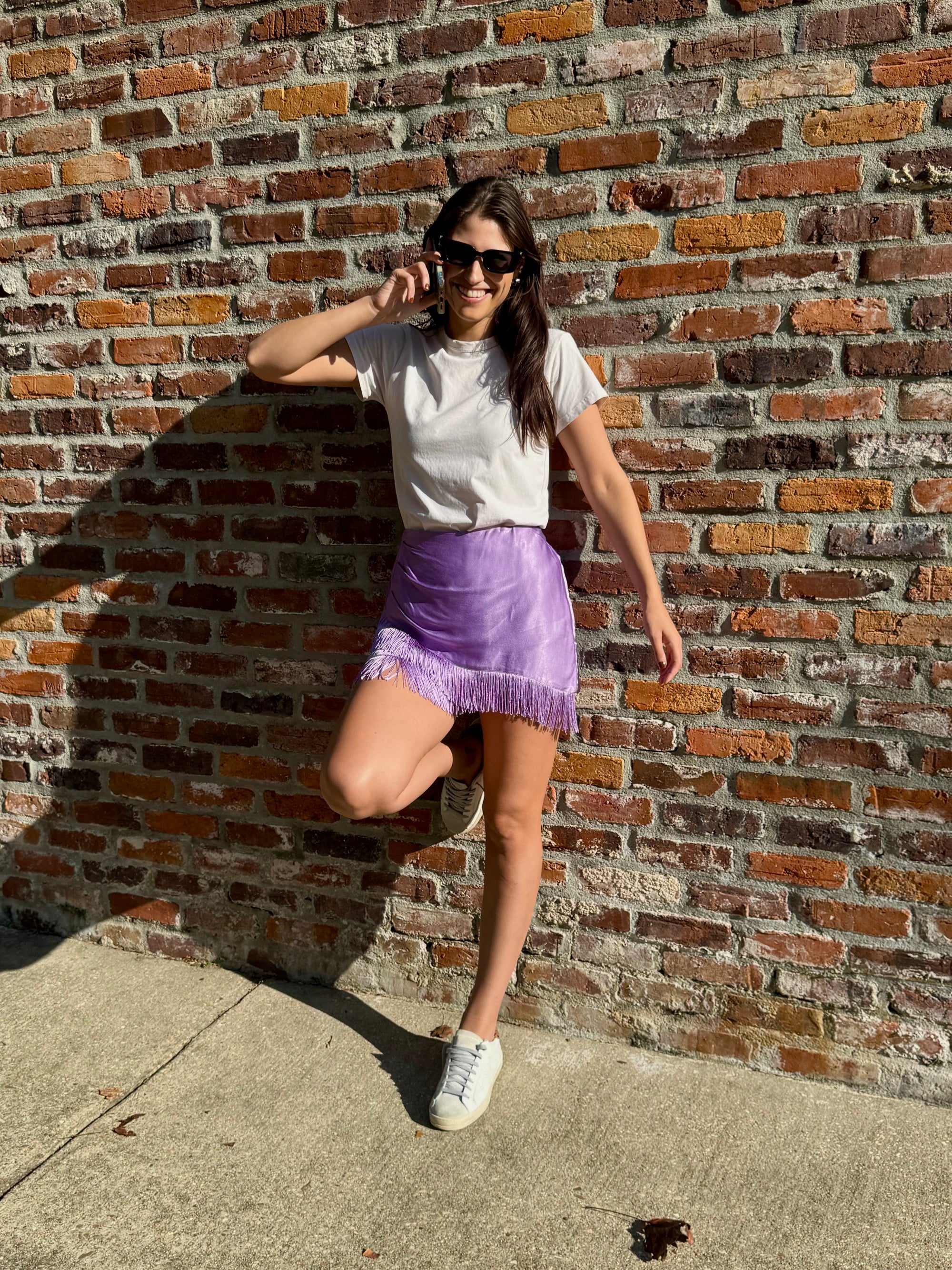 Lavender Fringe Skort