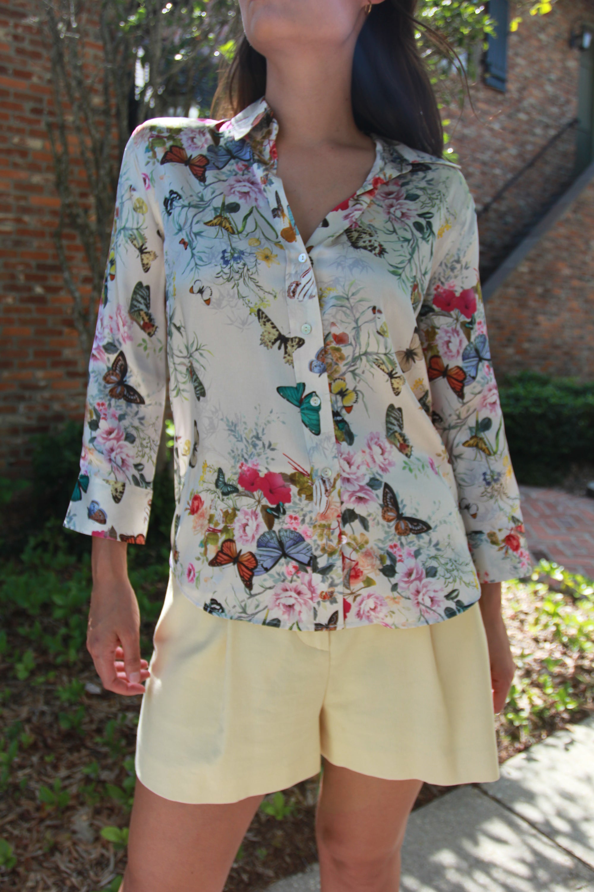 L’agence Dani Silk 3/4 Sleeve Shirt