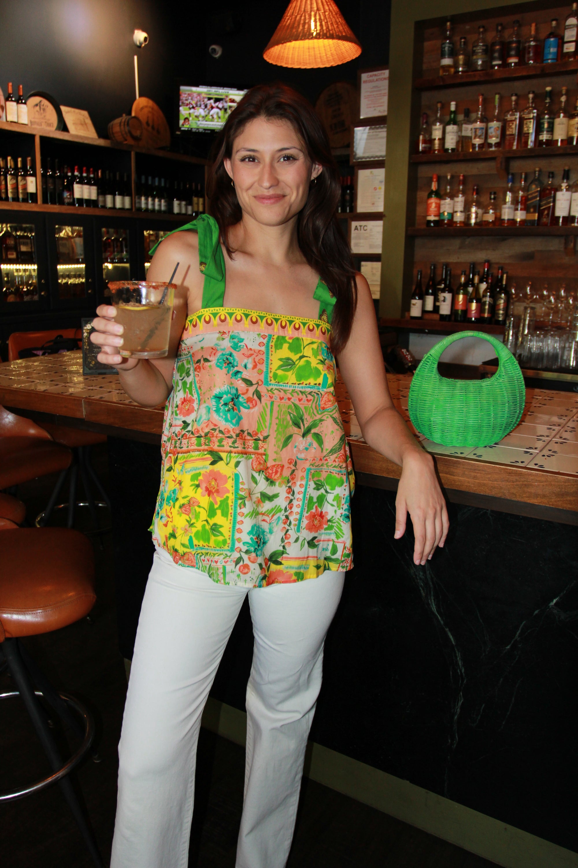 Anna Cate Tropical Tie Top
