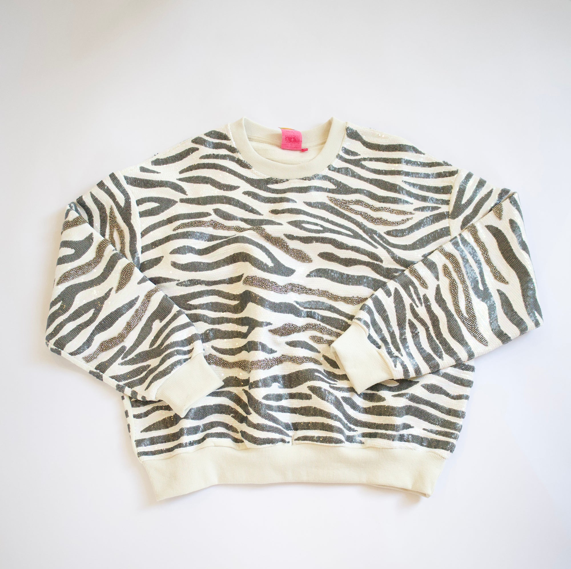 QOS Zebra Print Sweatshirt