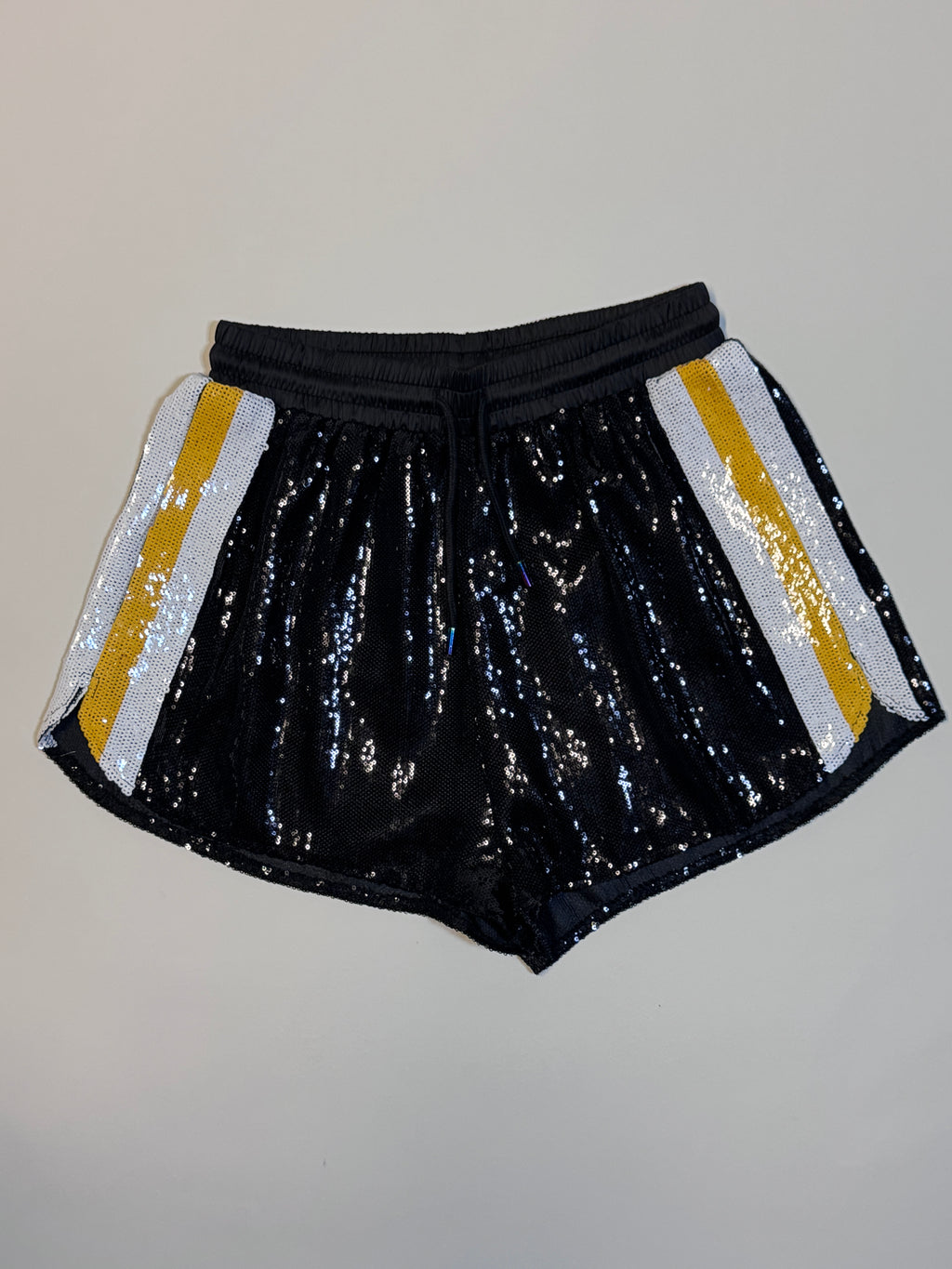 QOS Black Sequin Shorts