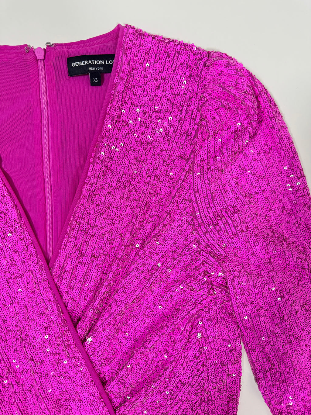 Hot pink sequin romper