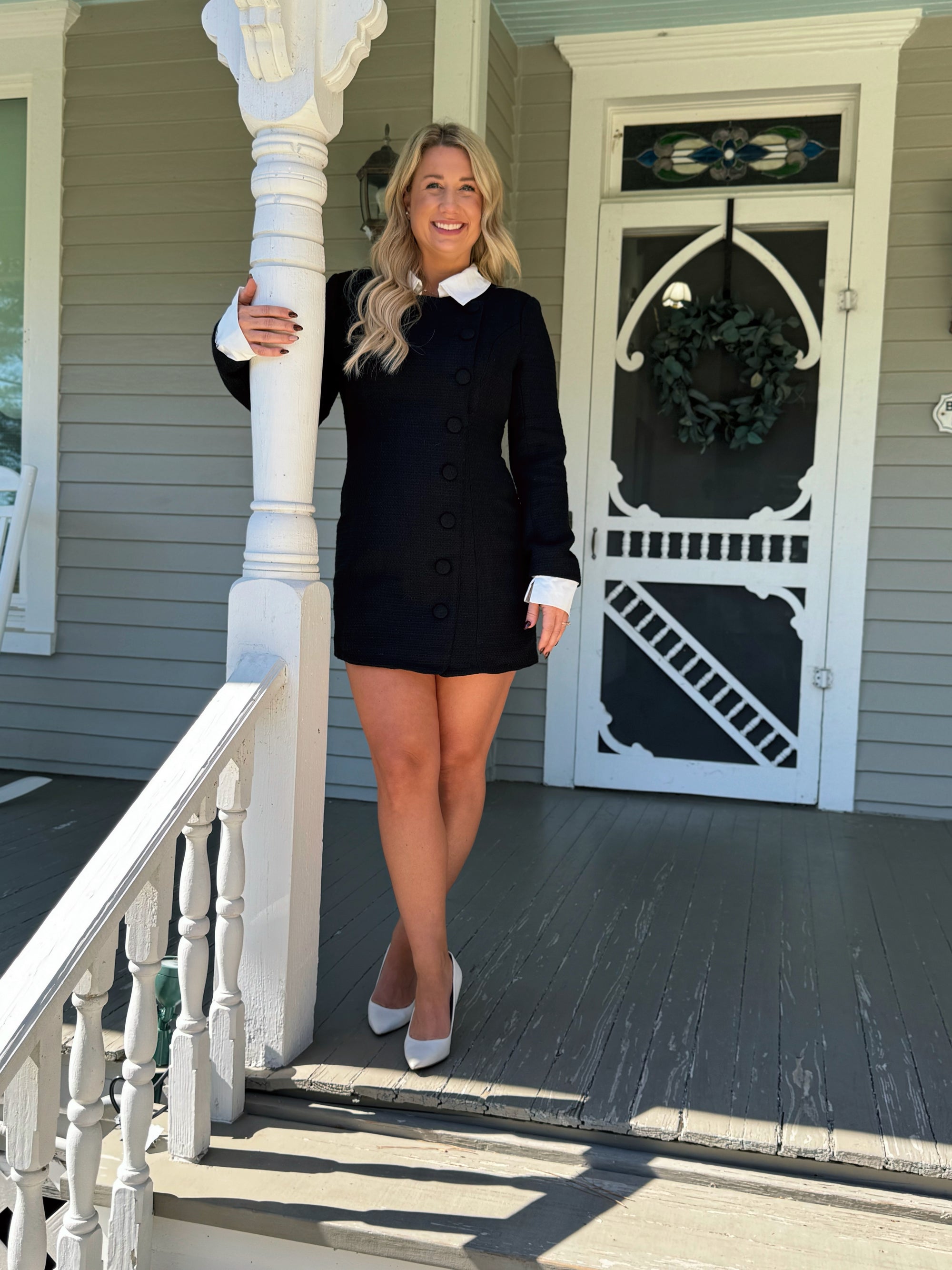 Rich Aunt Energy Tweed Dress