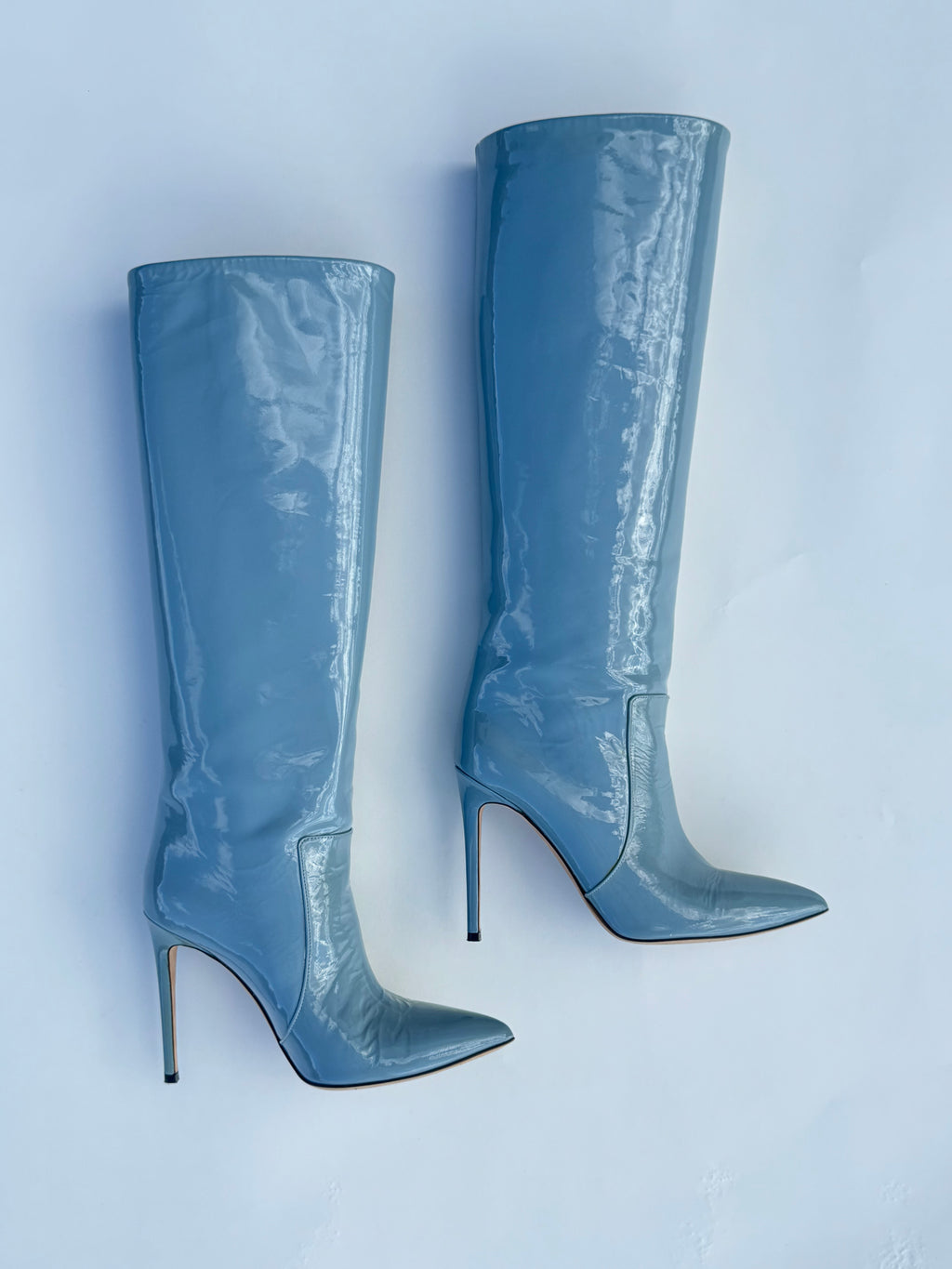 Paris Texas Icy Blue Patent Stiletto Boots