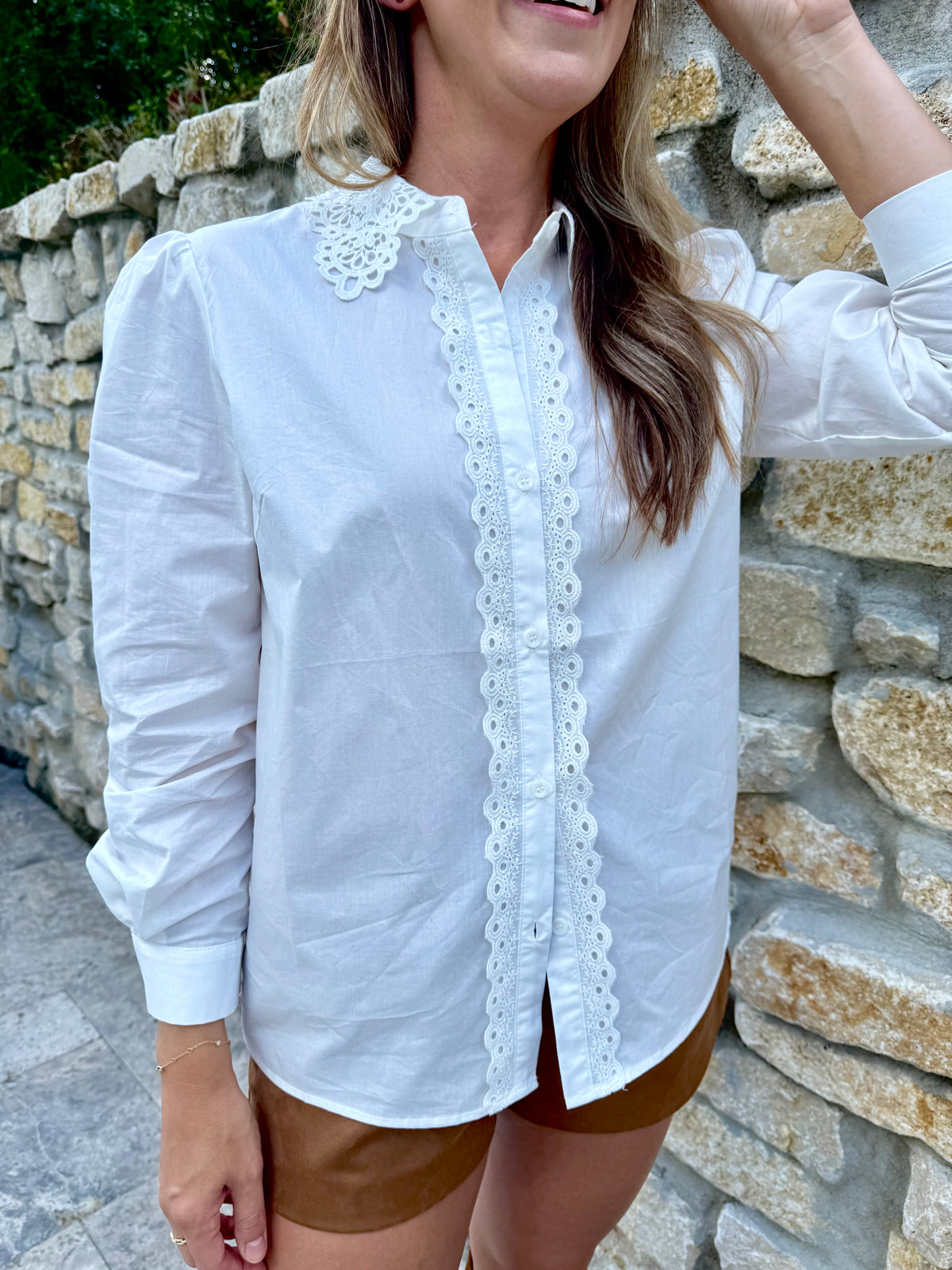 Victorian Lace Collar Button Down