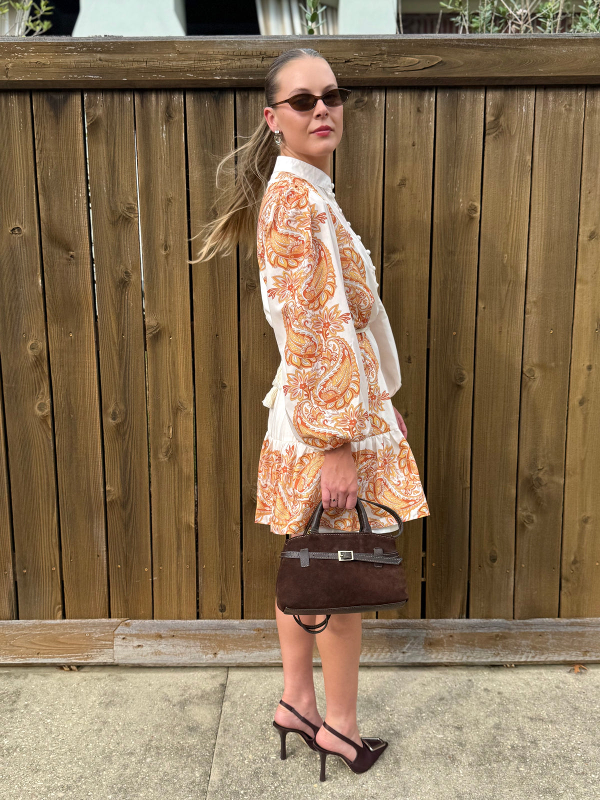 Autumn Paisley Button Up Dress