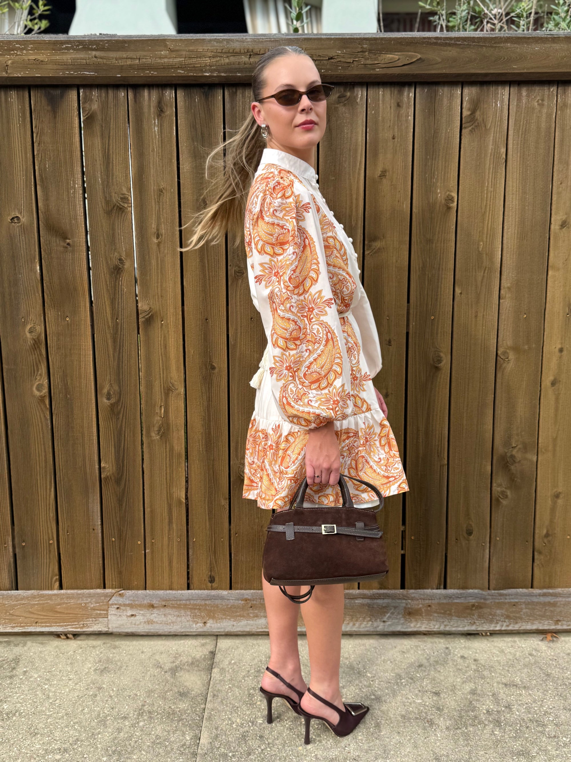 Autumn Paisley Button Up Dress