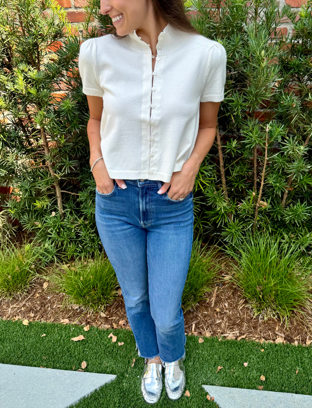 Ivory Button Up Sweater