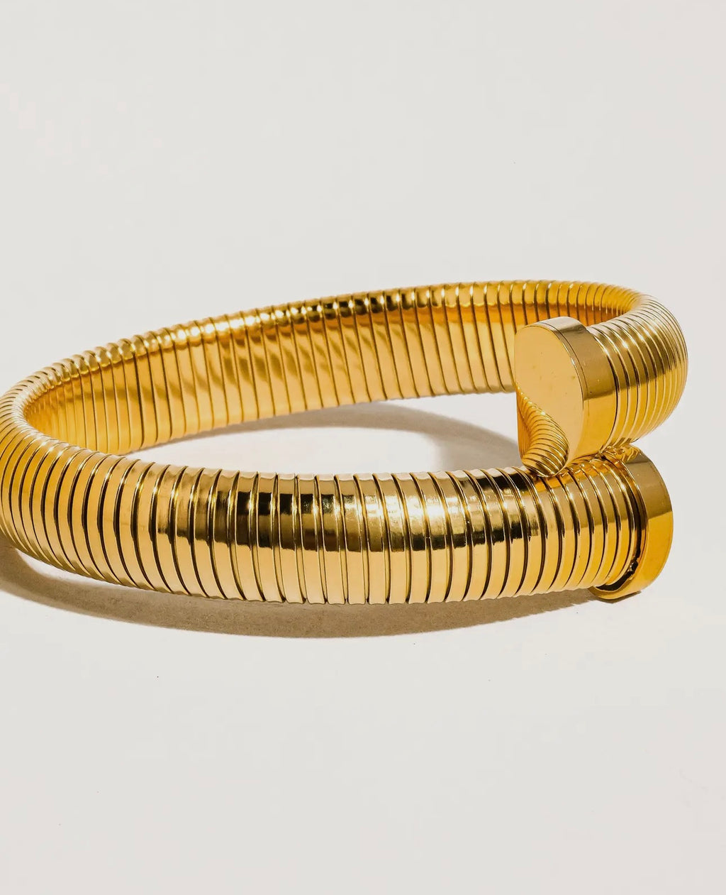 Gold Ribbed Bangle