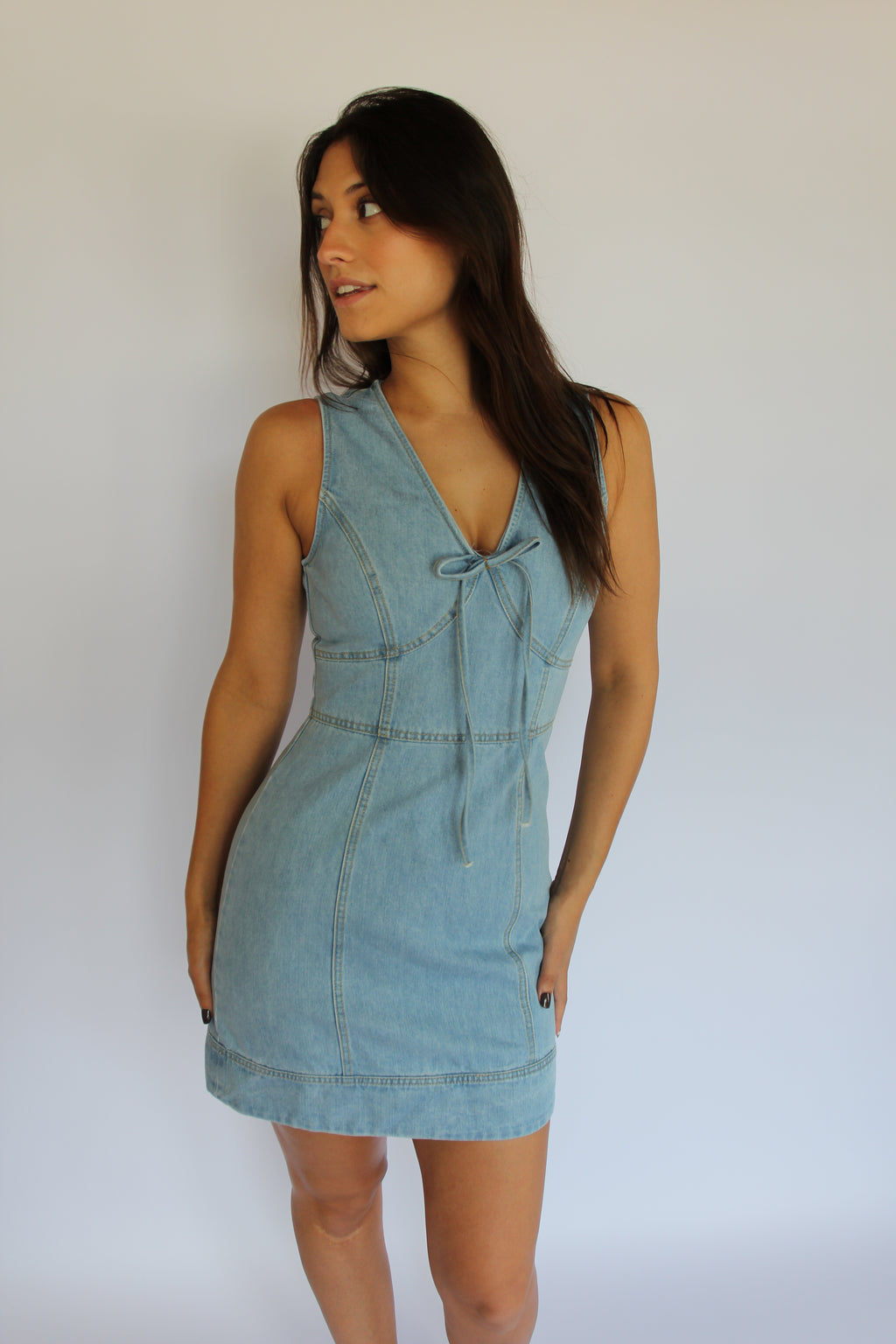 Sleeveless Denim Mini Dress
