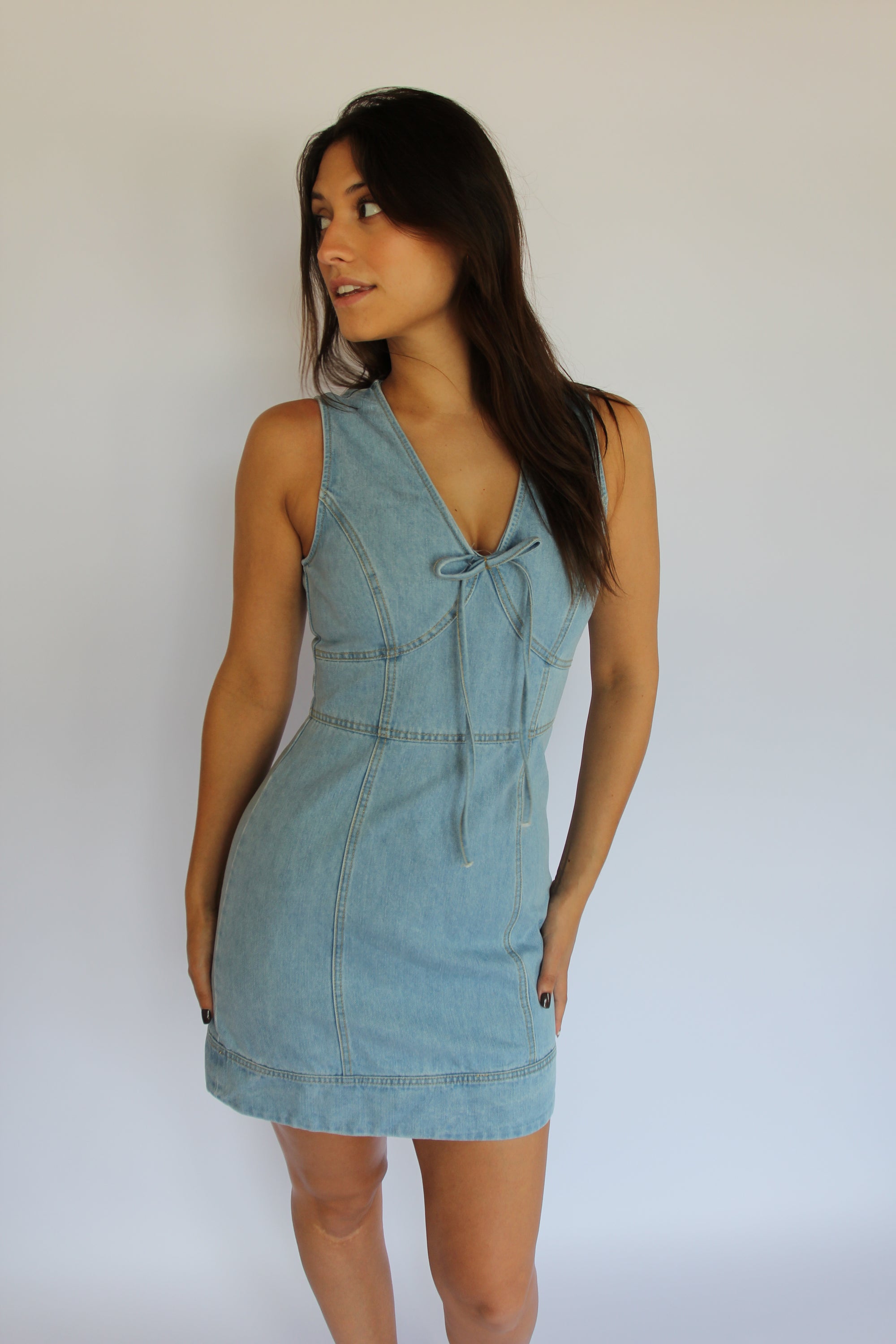 Sleeveless Denim Mini Dress