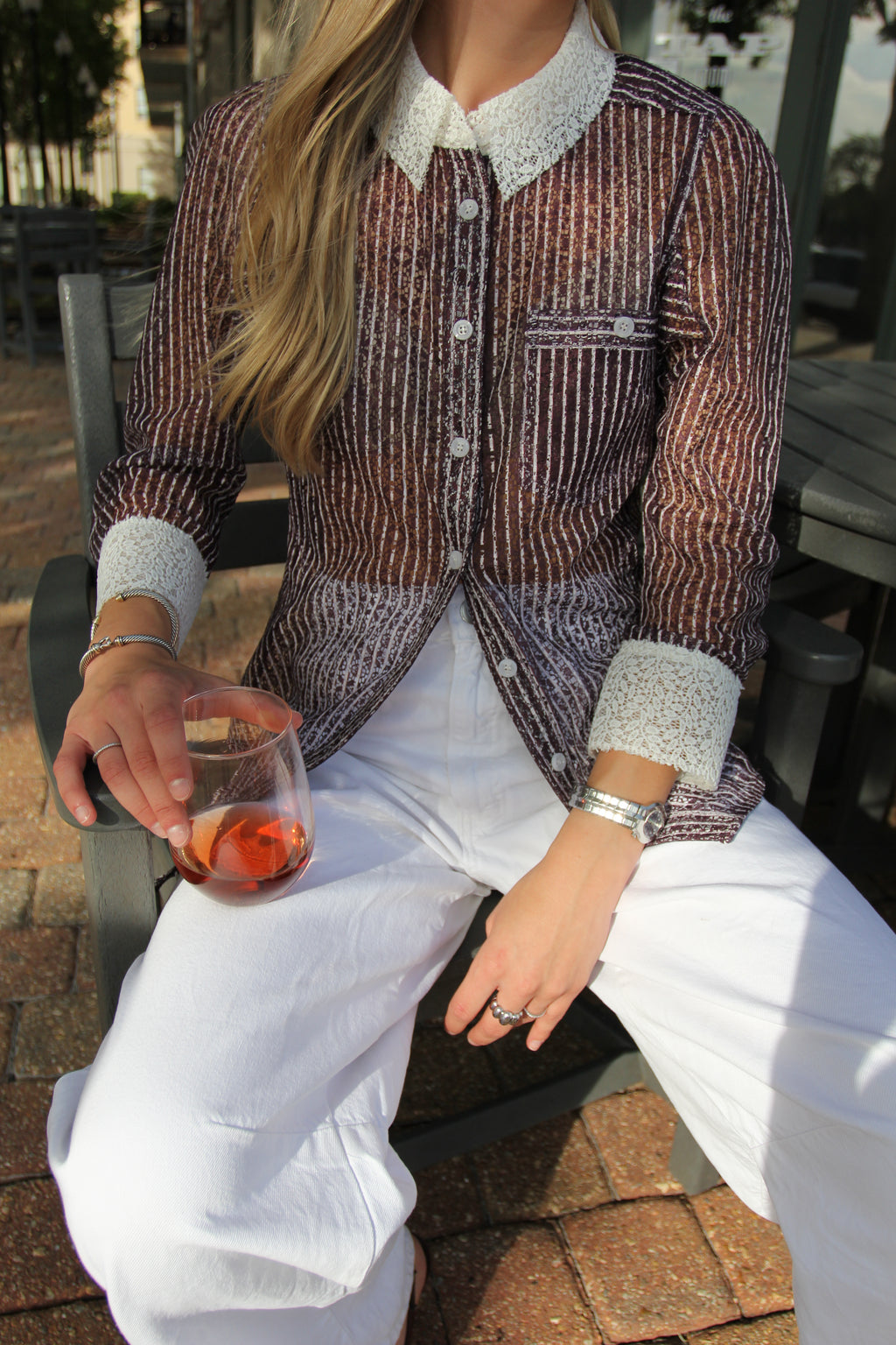 The Heiress Lace Collar Top