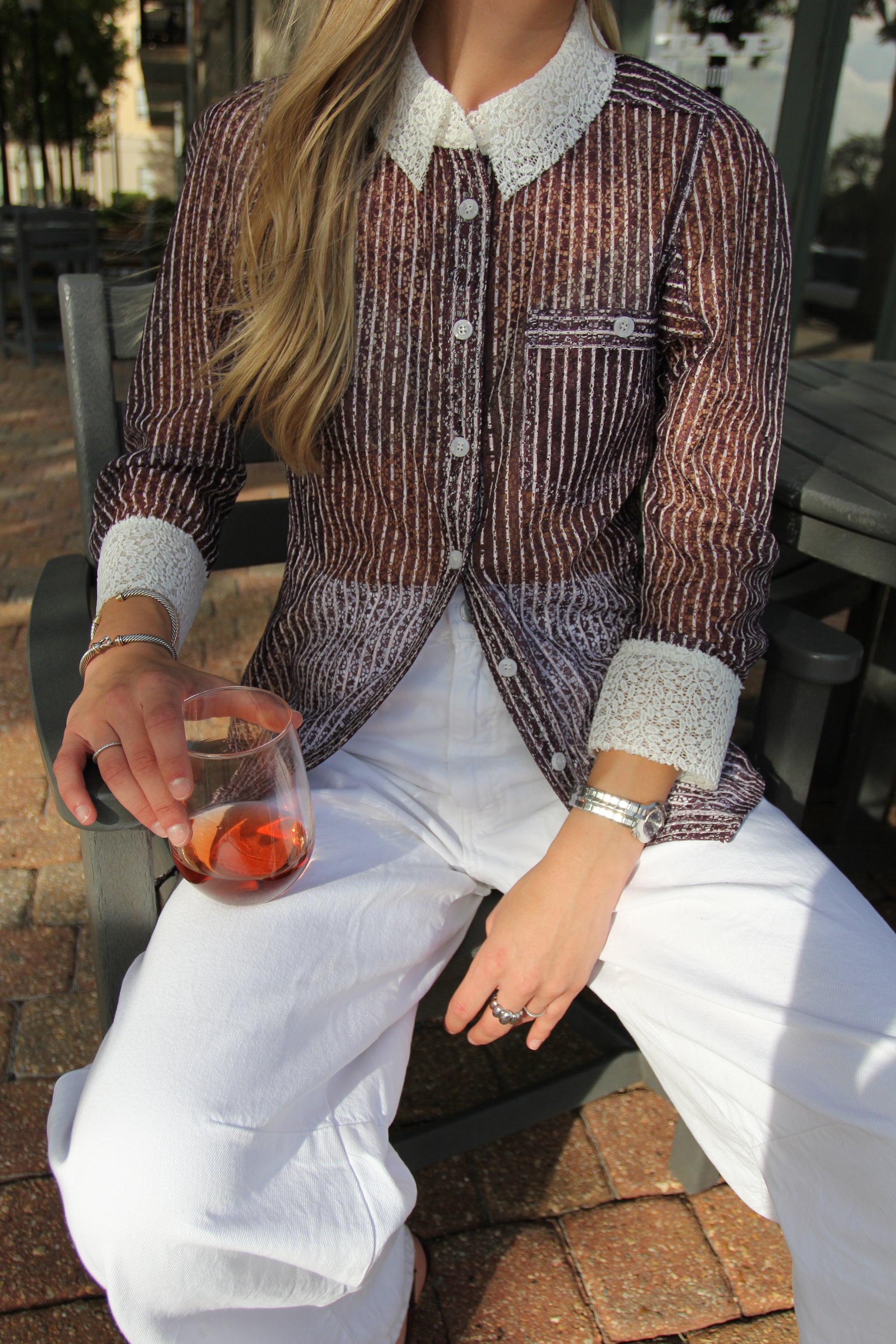 The Heiress Lace Collar Top