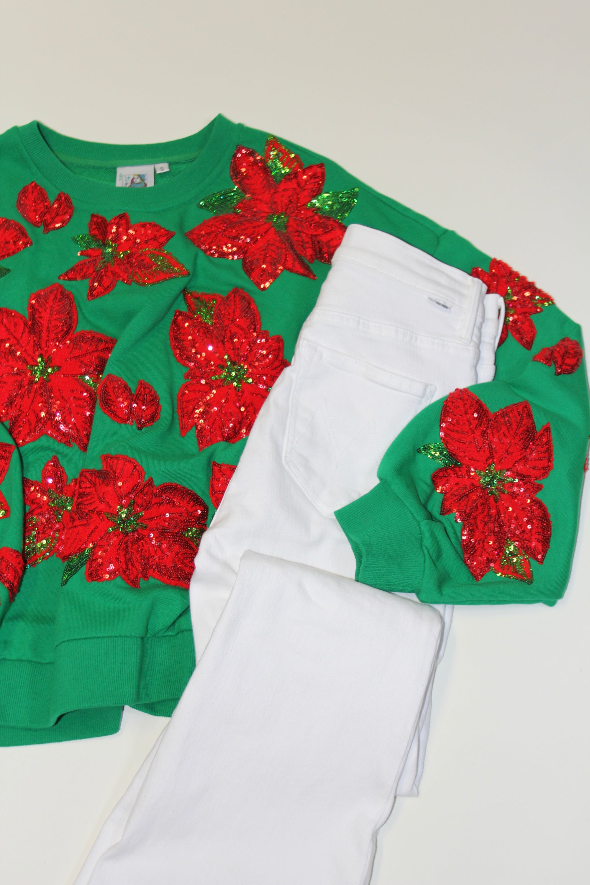 QOS Christmas Poinsettia Sweatshirt