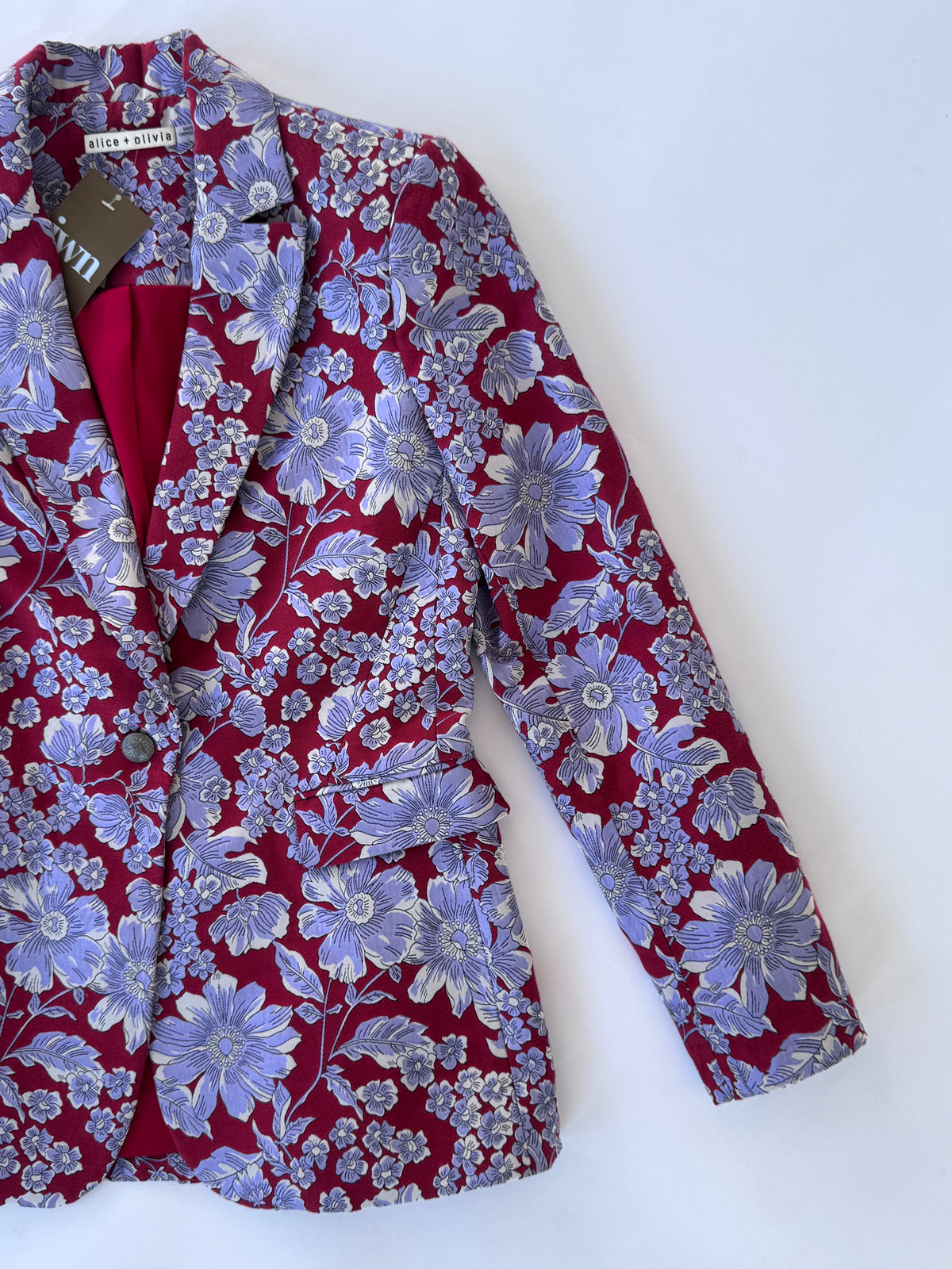 Alice + Olivia Macey Ruby Floral Jacquard Blazer