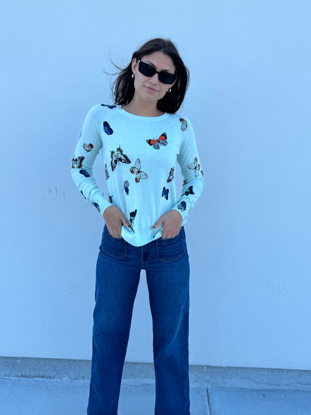 J. Society blue butterfly sweater