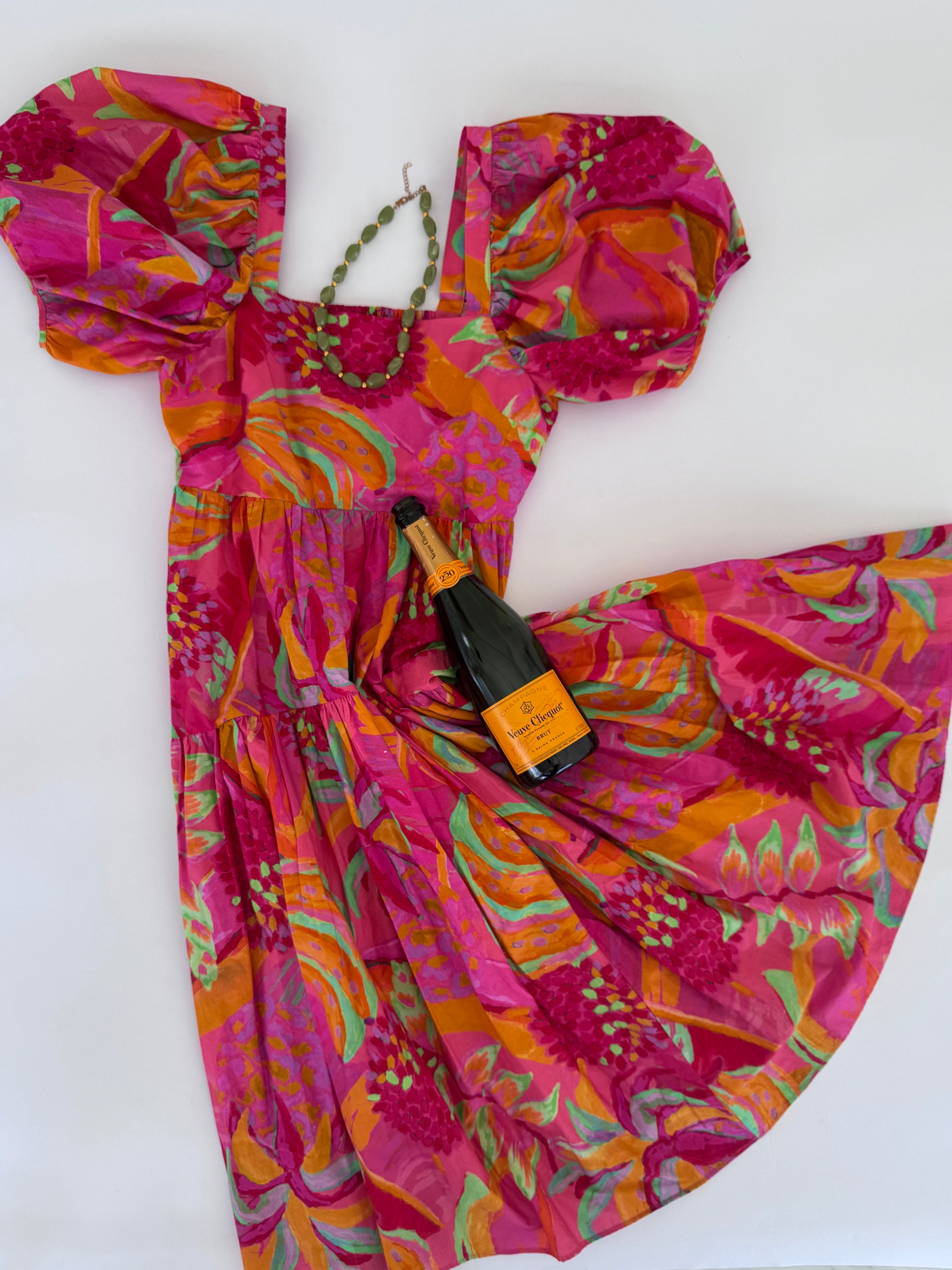 Farm Rio Puff Sleeve Midi
