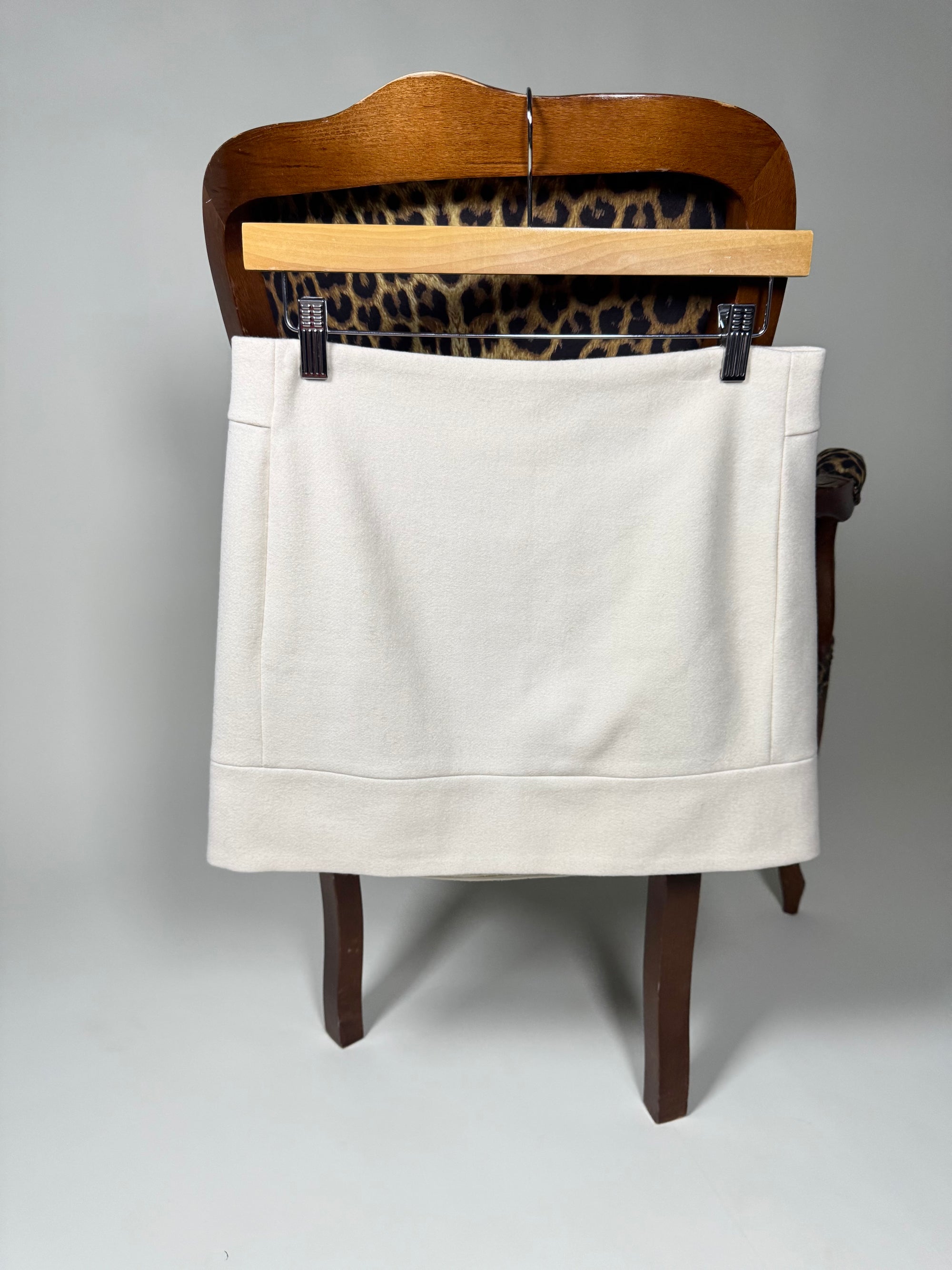 Winter White Wool Mini Skirt