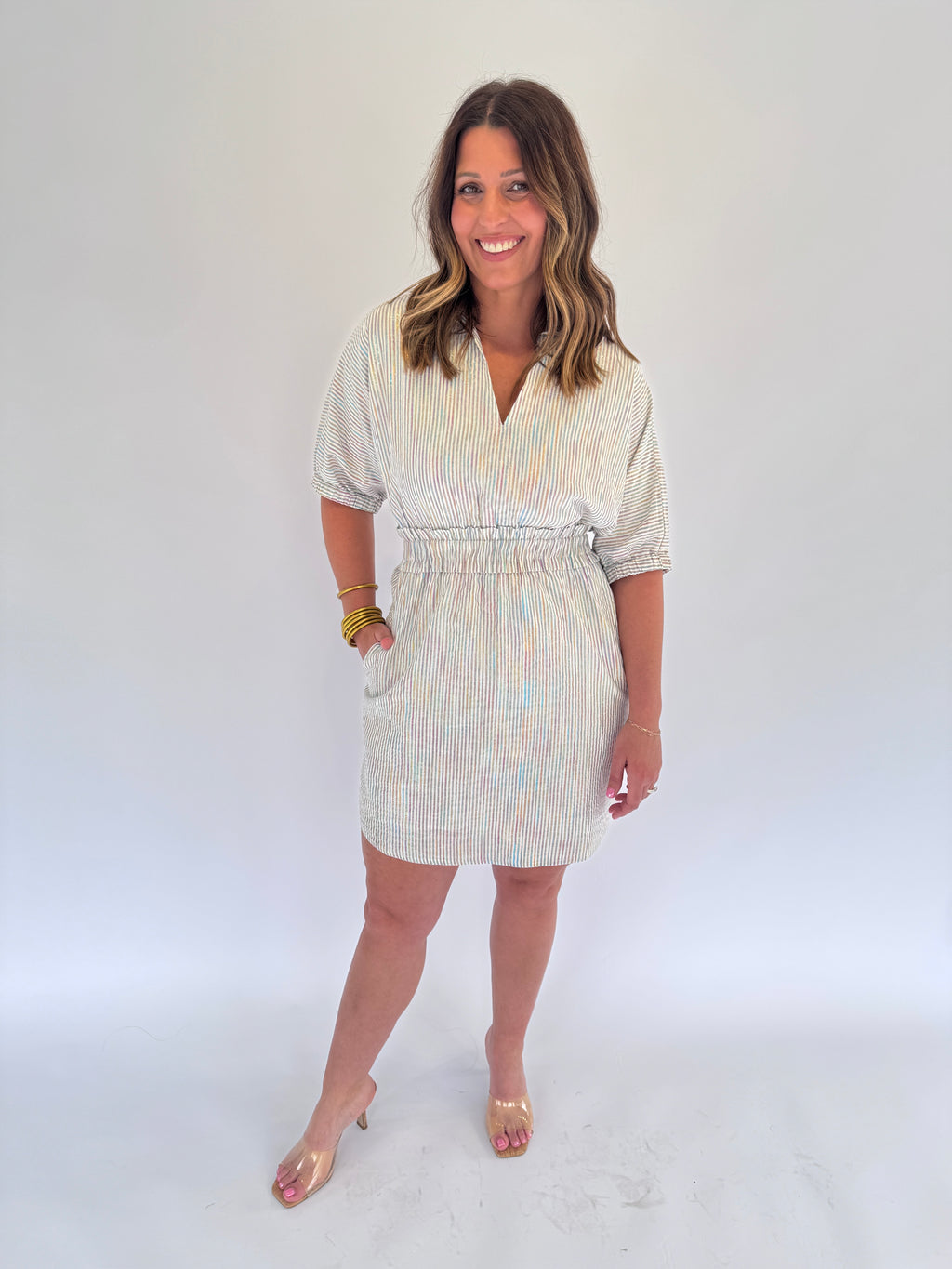 Emily McCarthy Sparkle Stripe Dress