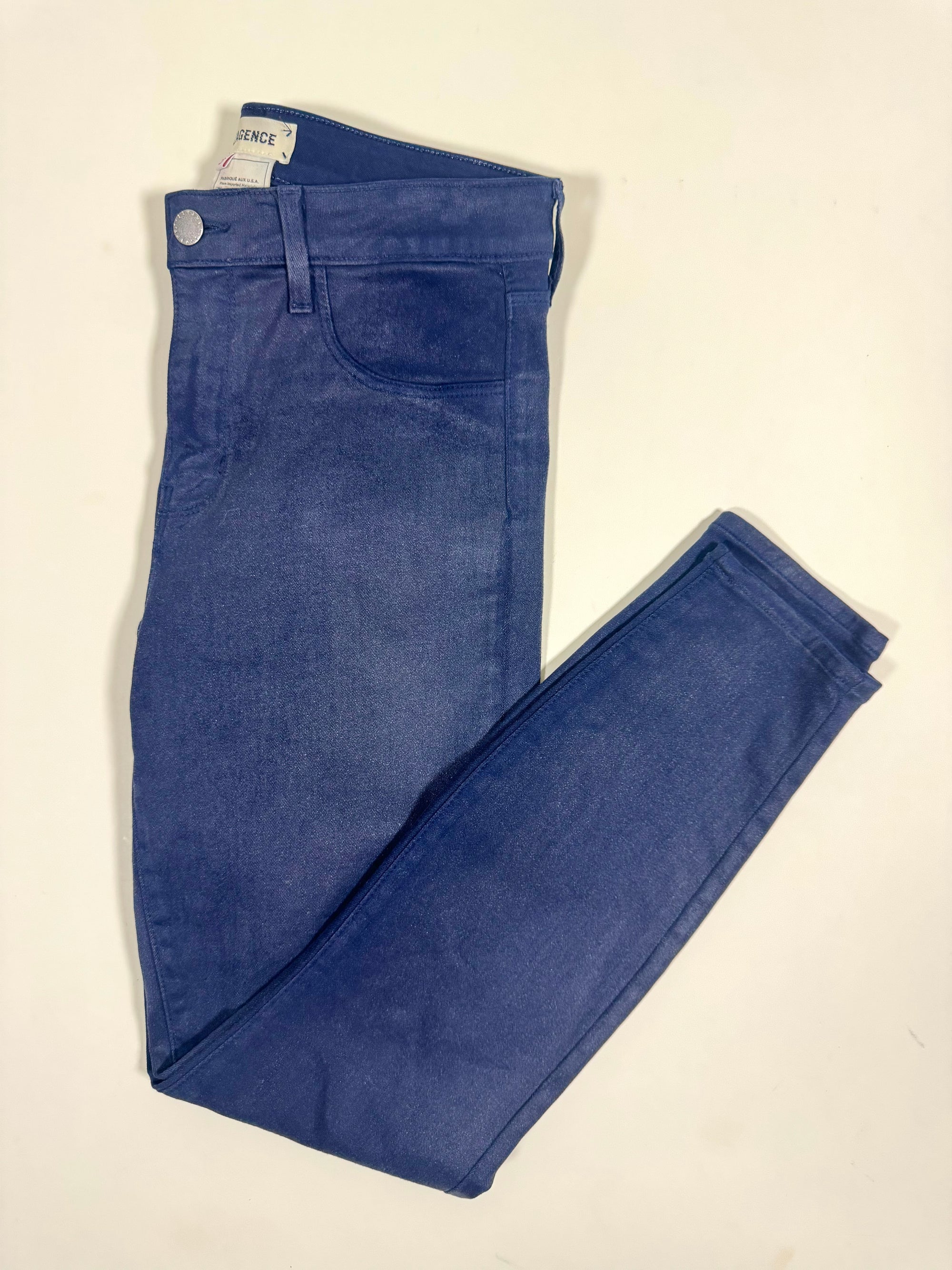 L’Agence Margot Coated Skinny in Navy