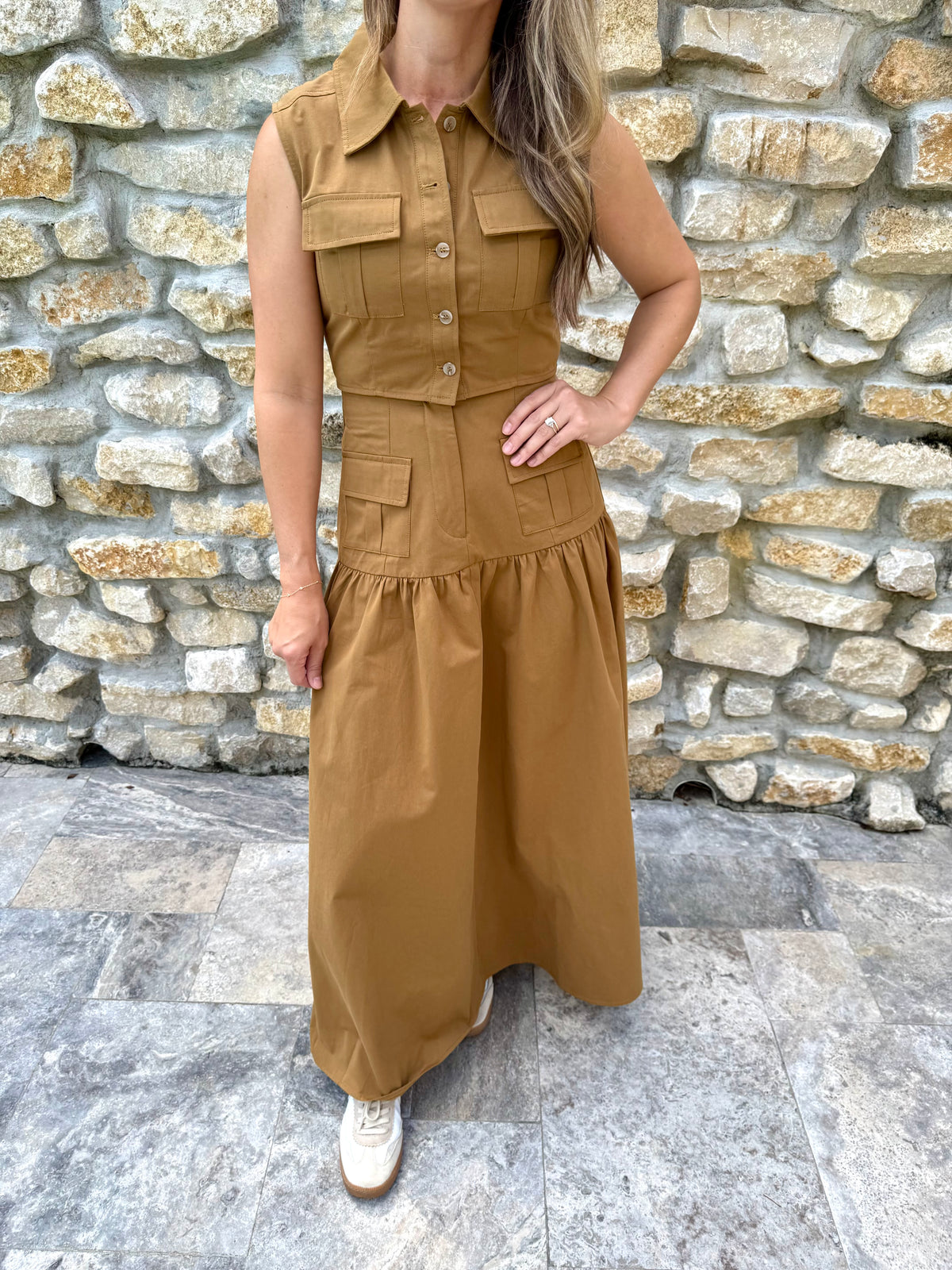 Caramel Utility Crop Top