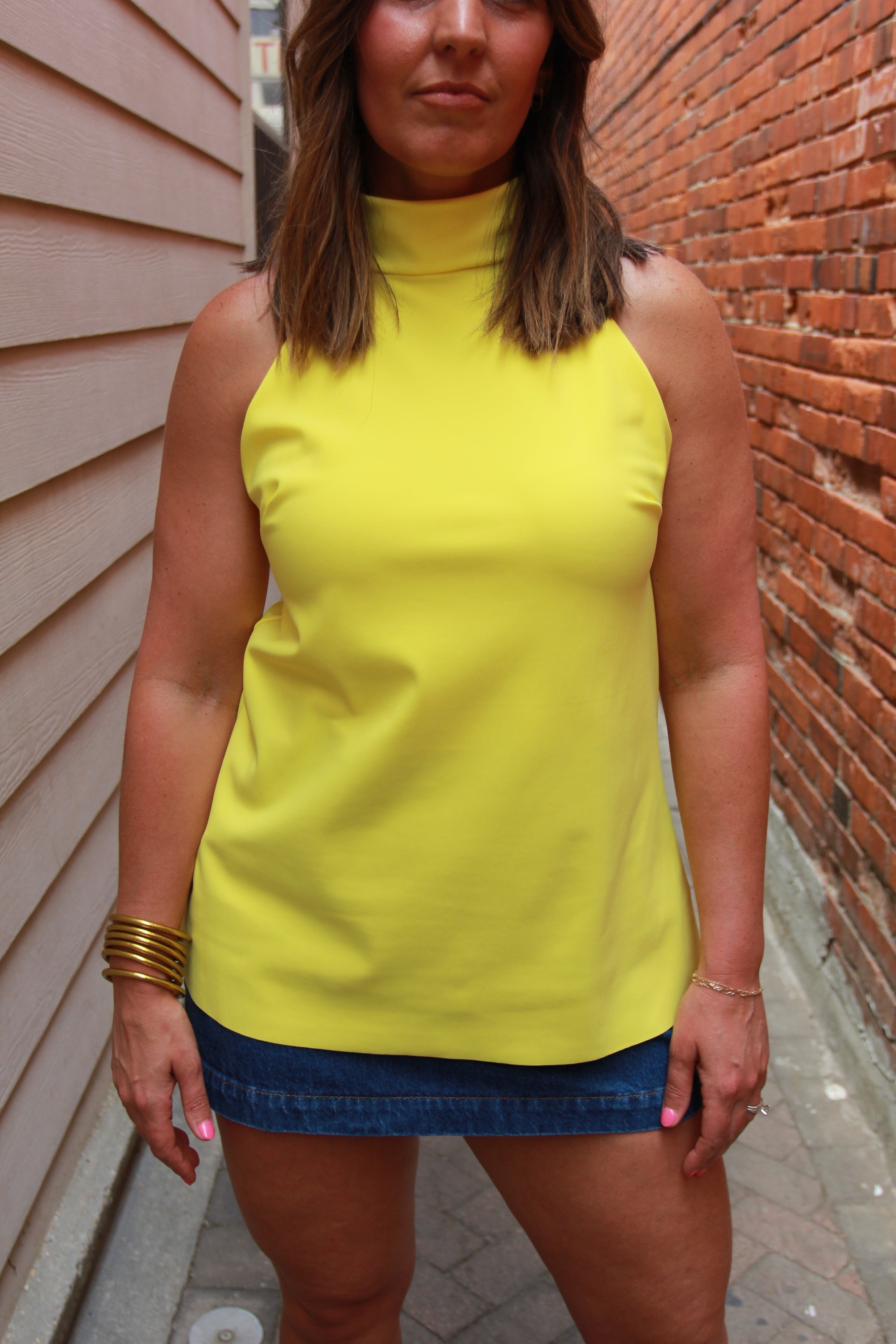 Chiara Boni La Petite Robe - Tiffy Halter Blouse in Canary Yellow