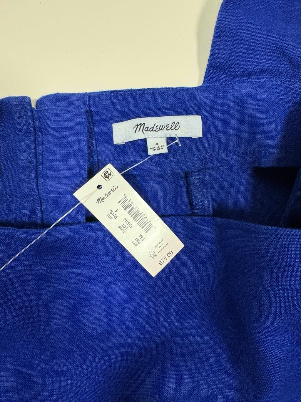 NWT royal blue linen tank