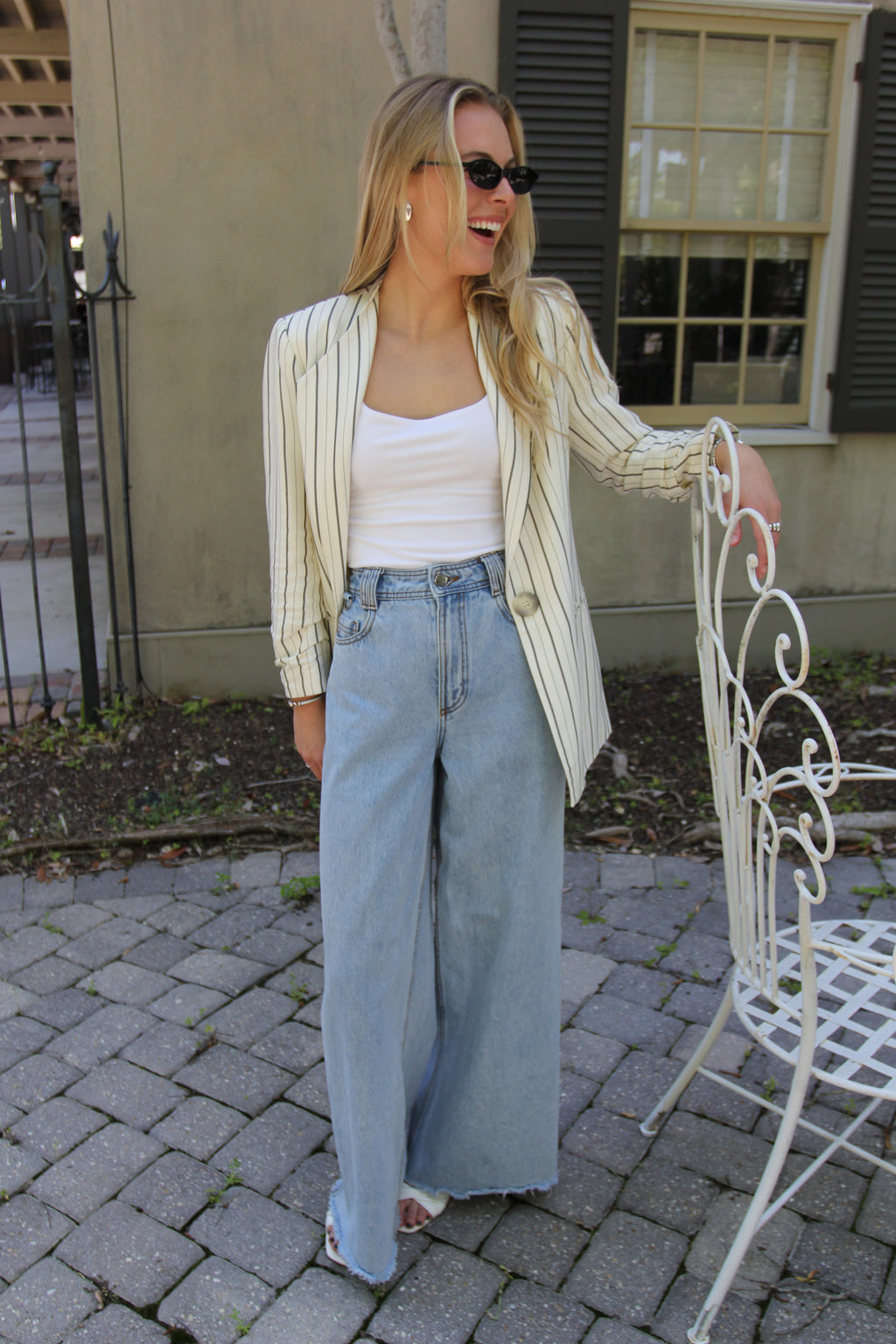Relaxed Pinstripe Blazer