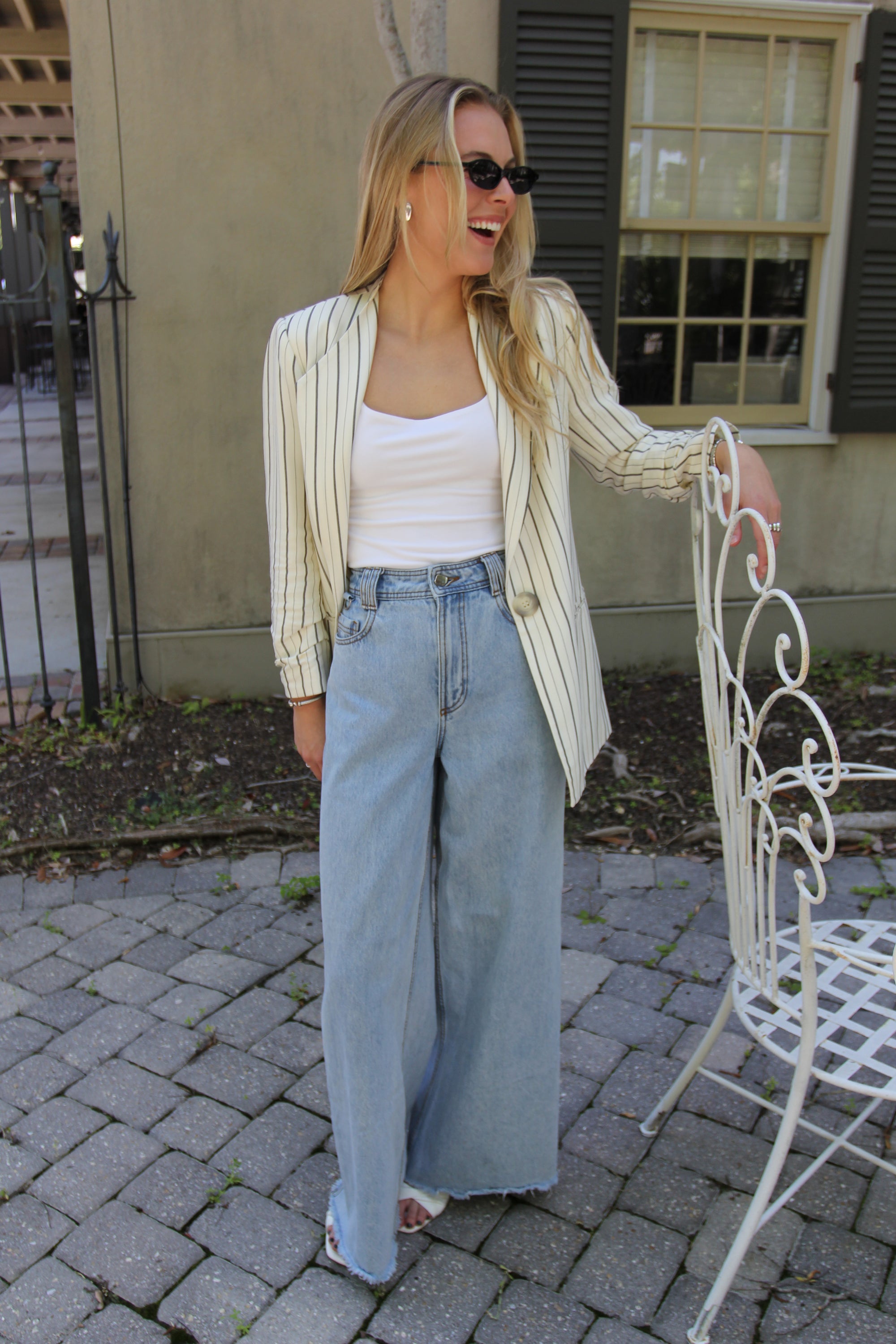 Relaxed Pinstripe Blazer
