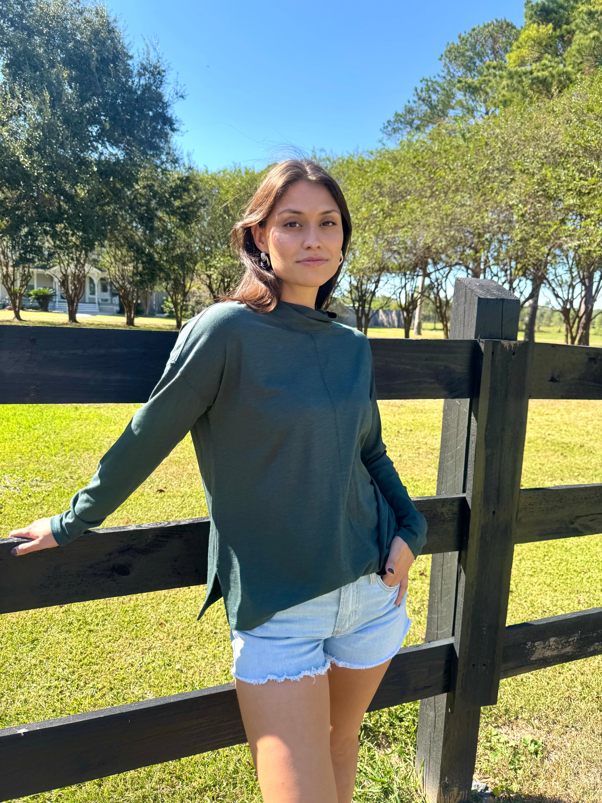 Green Lilla P Mock Neck Long Sleeve