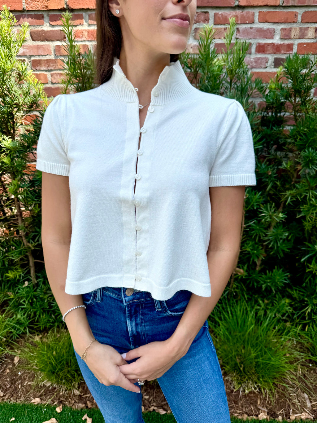 Ivory Button Up Sweater