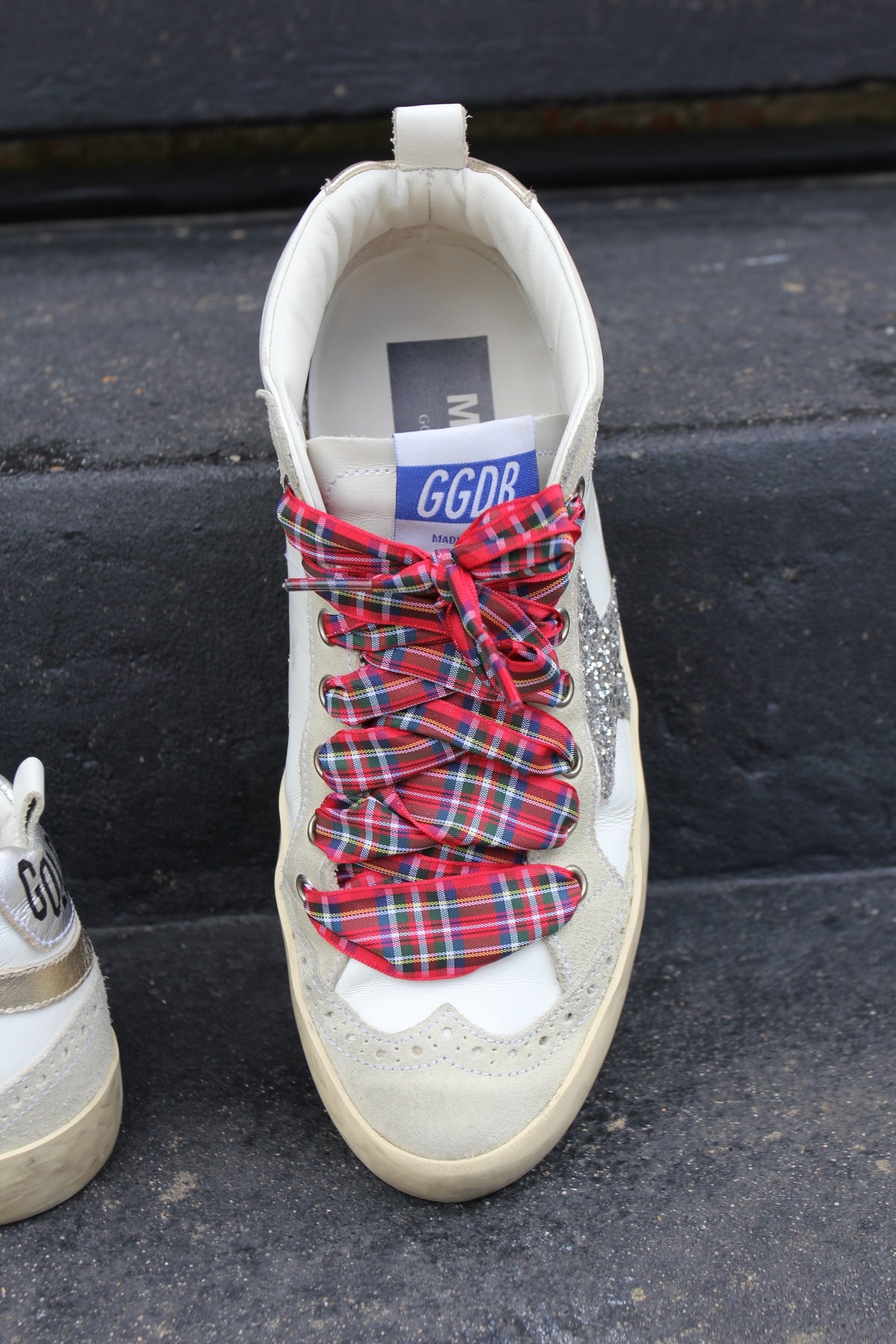 Golden Goose Mid Star “Follow Your Heart” Glitter Sneakers