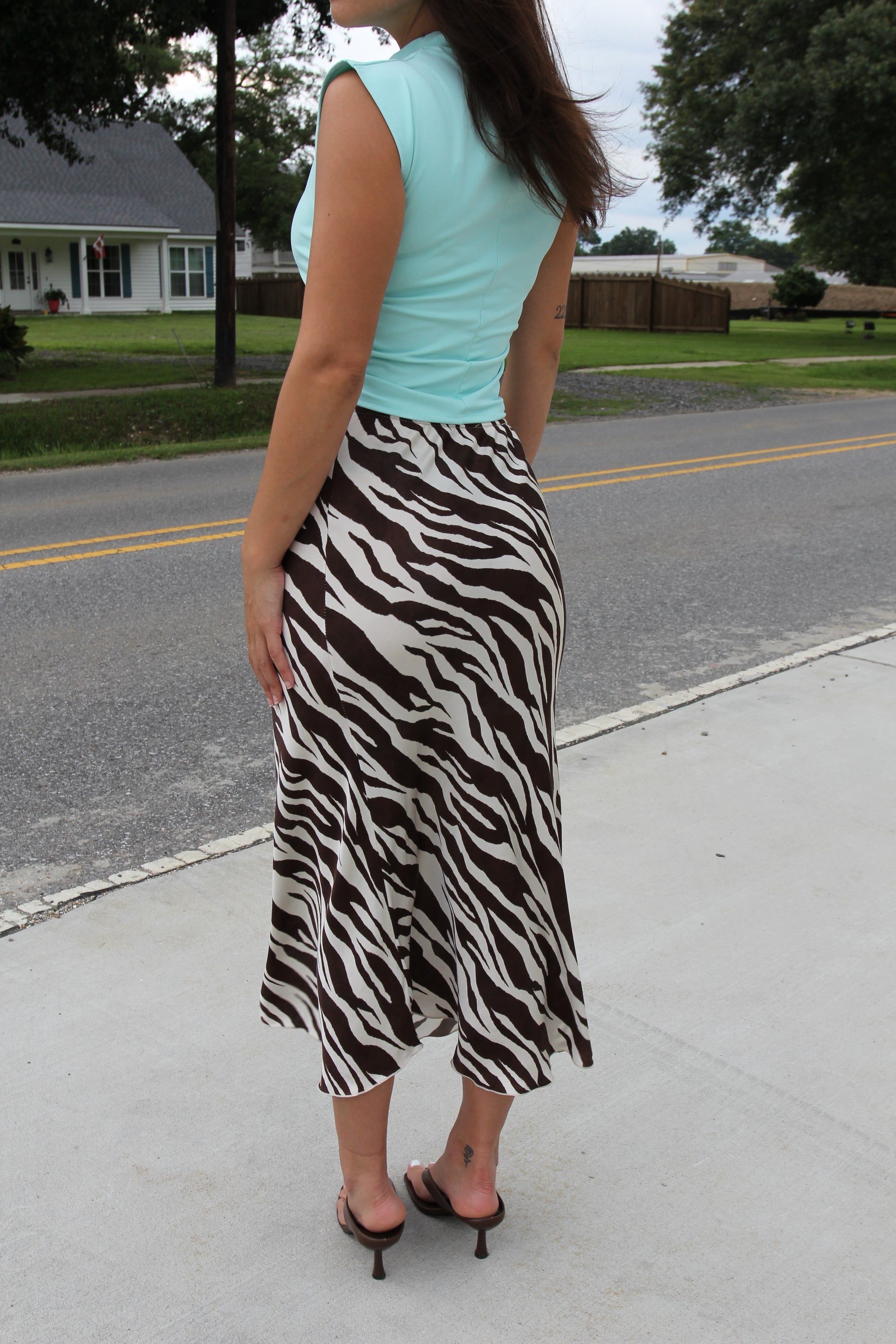 Zebra Midi Skirt