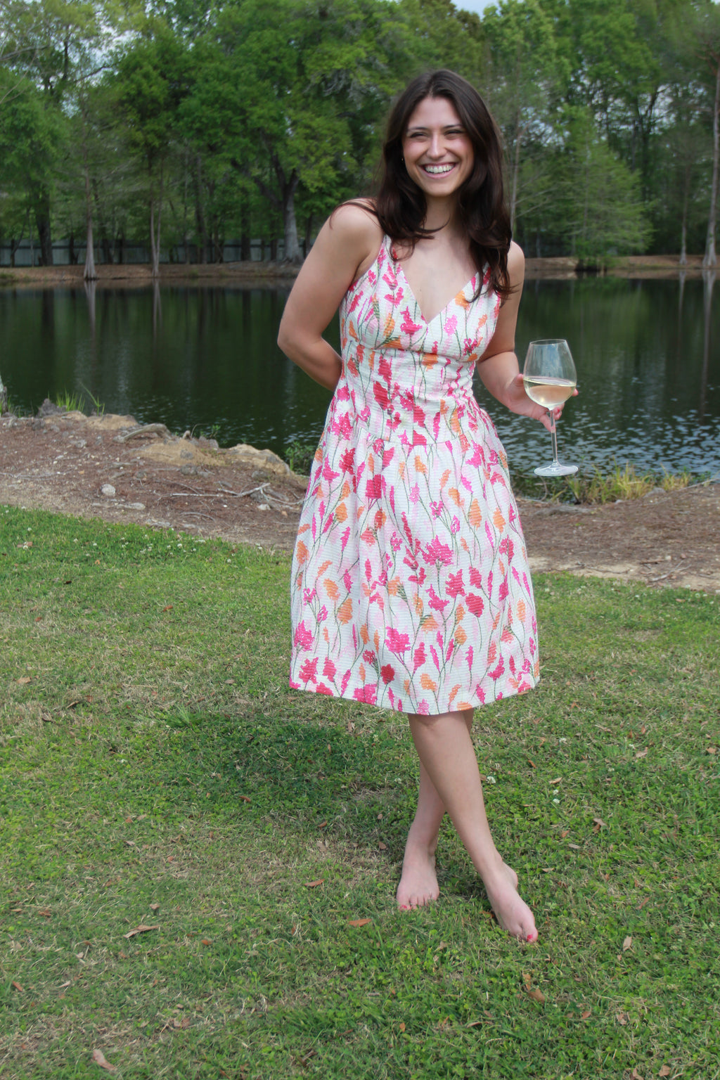 Vintage Carmen Marc Valvo Floral Midi