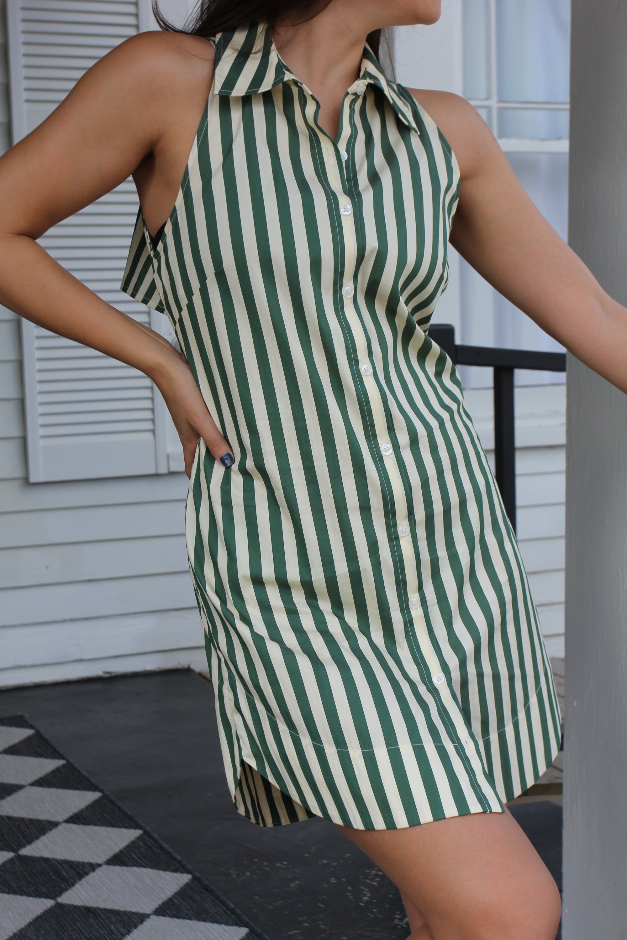 Simon Miller Green Stripe Mini Dress