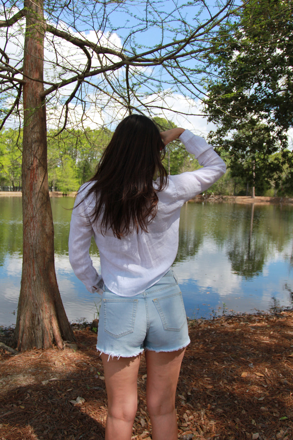 Bella Dahl White Linen Button Up
