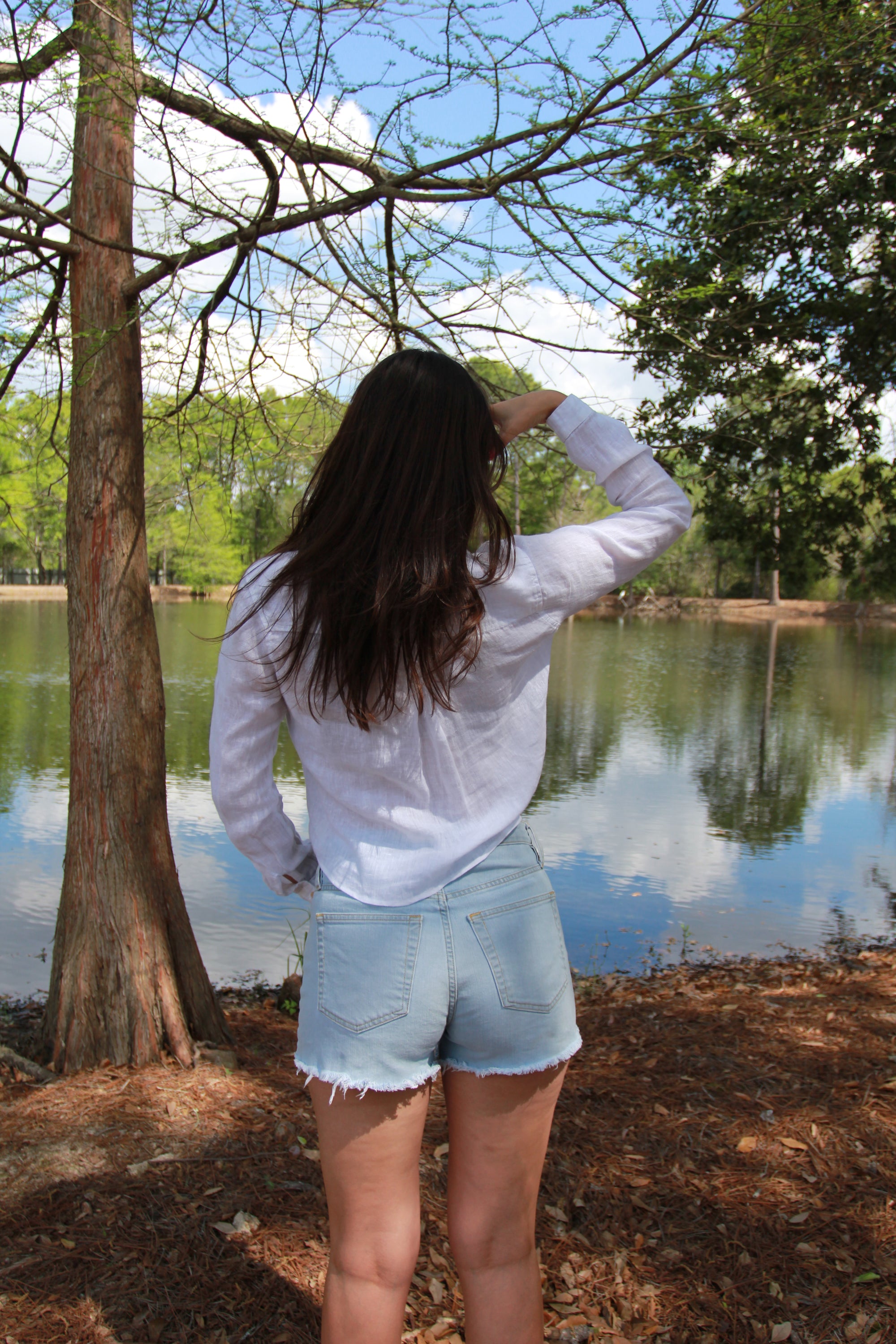 Bella Dahl White Linen Button Up